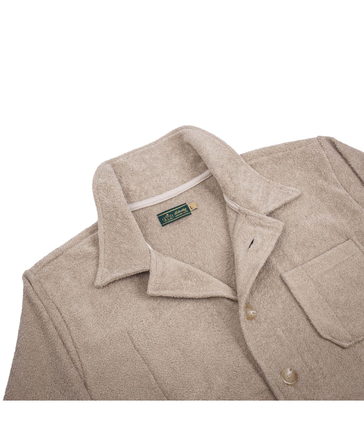 세러데이 레저 클럽(SATURDAY LEISURE CLUB) [테리 타올] Leisure Double-Face Terry Chore Shirt Jacket - Beige