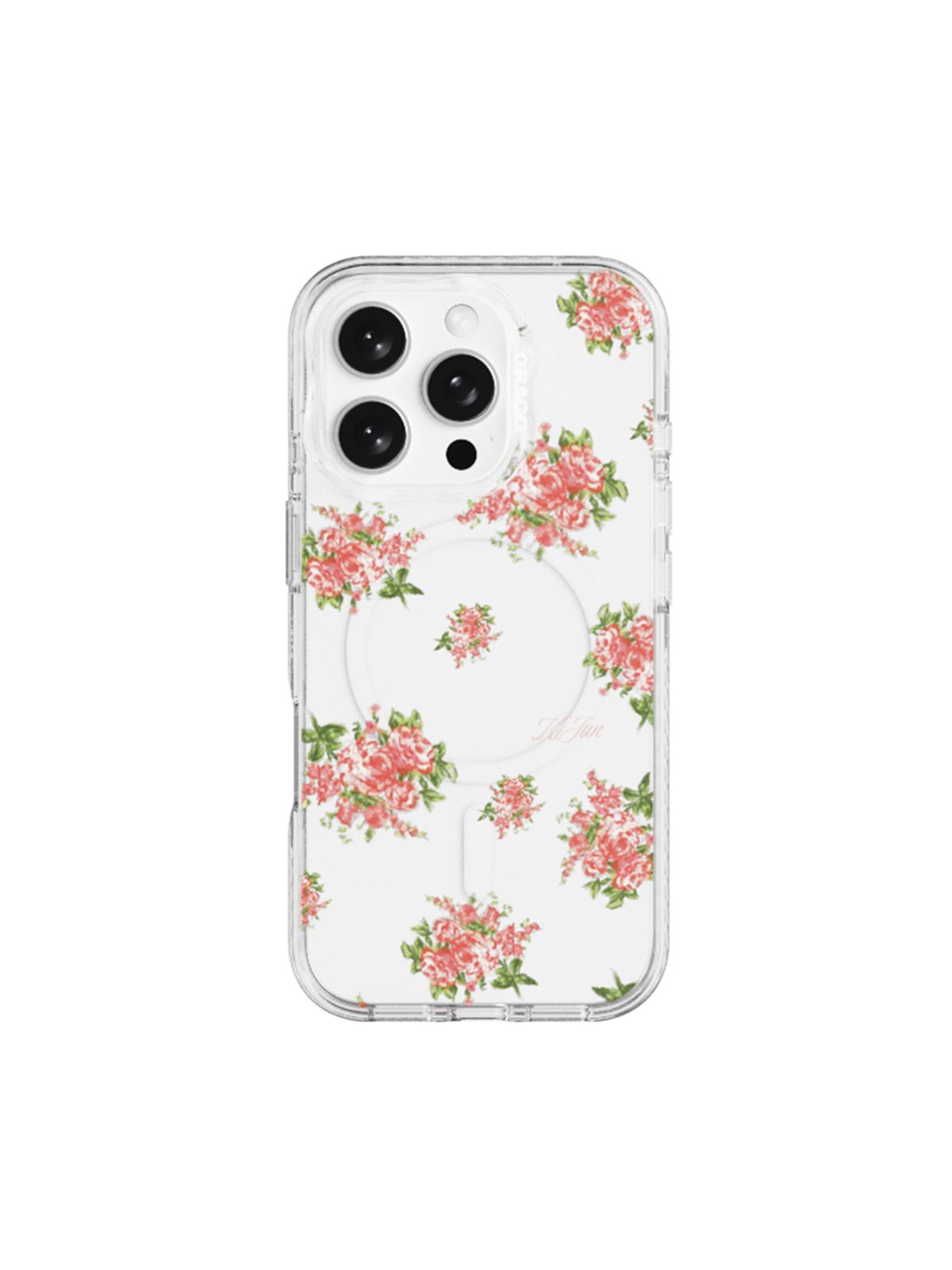 기준(KIJUN) MAGSAFE LAYERS FRAME CASE CLEAR SUNWASHED FLOWER
