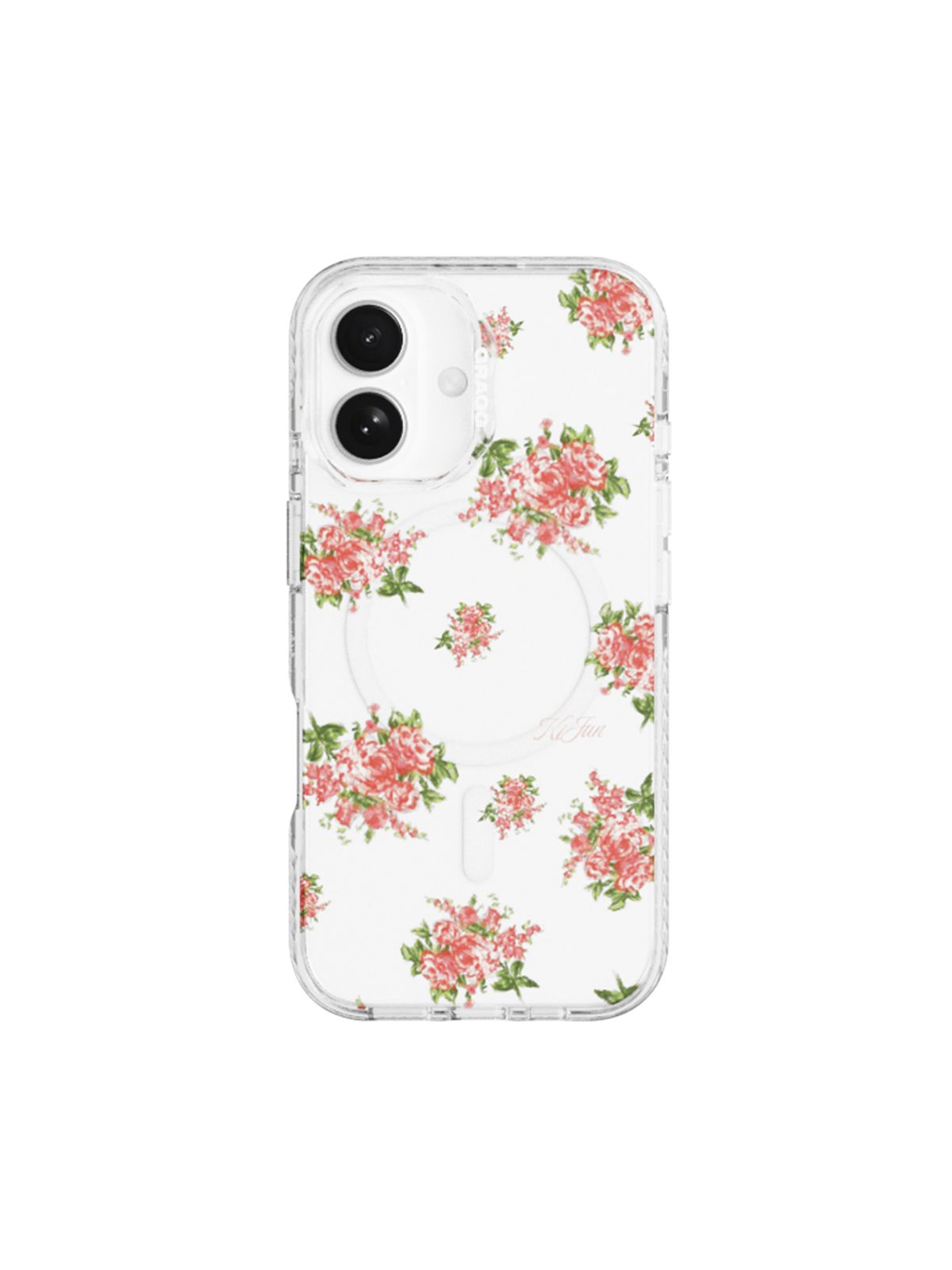 기준(KIJUN) MAGSAFE LAYERS FRAME CASE CLEAR SUNWASHED FLOWER