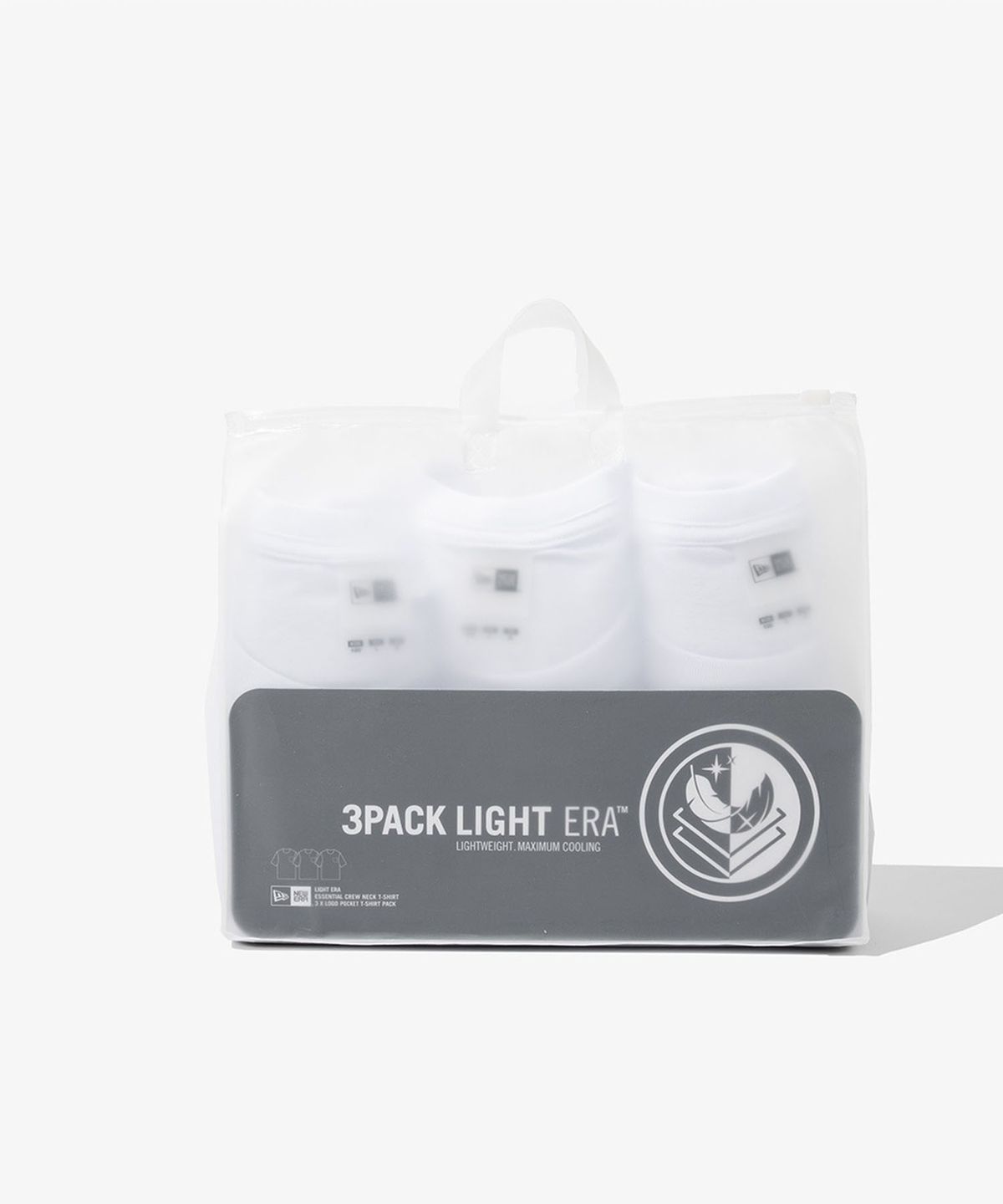 뉴에라(NEW ERA) LIGHTERA 에센셜 3팩 포켓 반팔 티셔츠 화이트