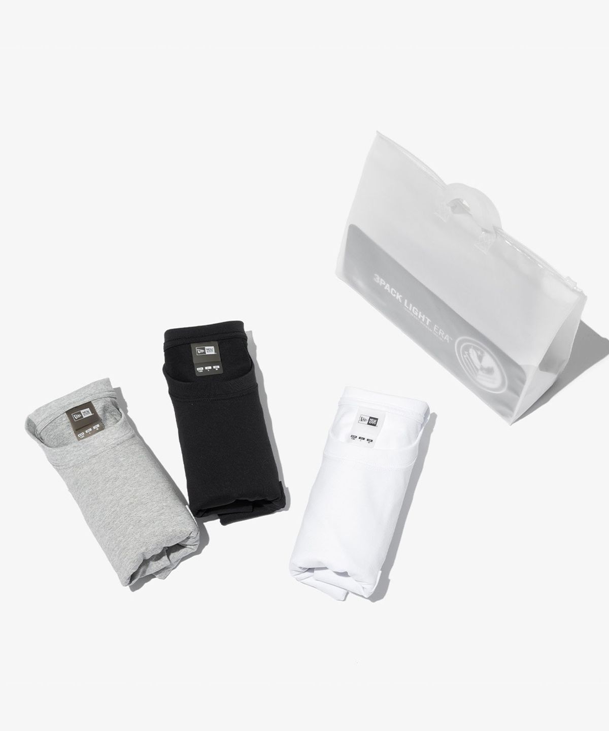 뉴에라(NEW ERA) LIGHTERA 에센셜 3팩 포켓 반팔 티셔츠 멀티