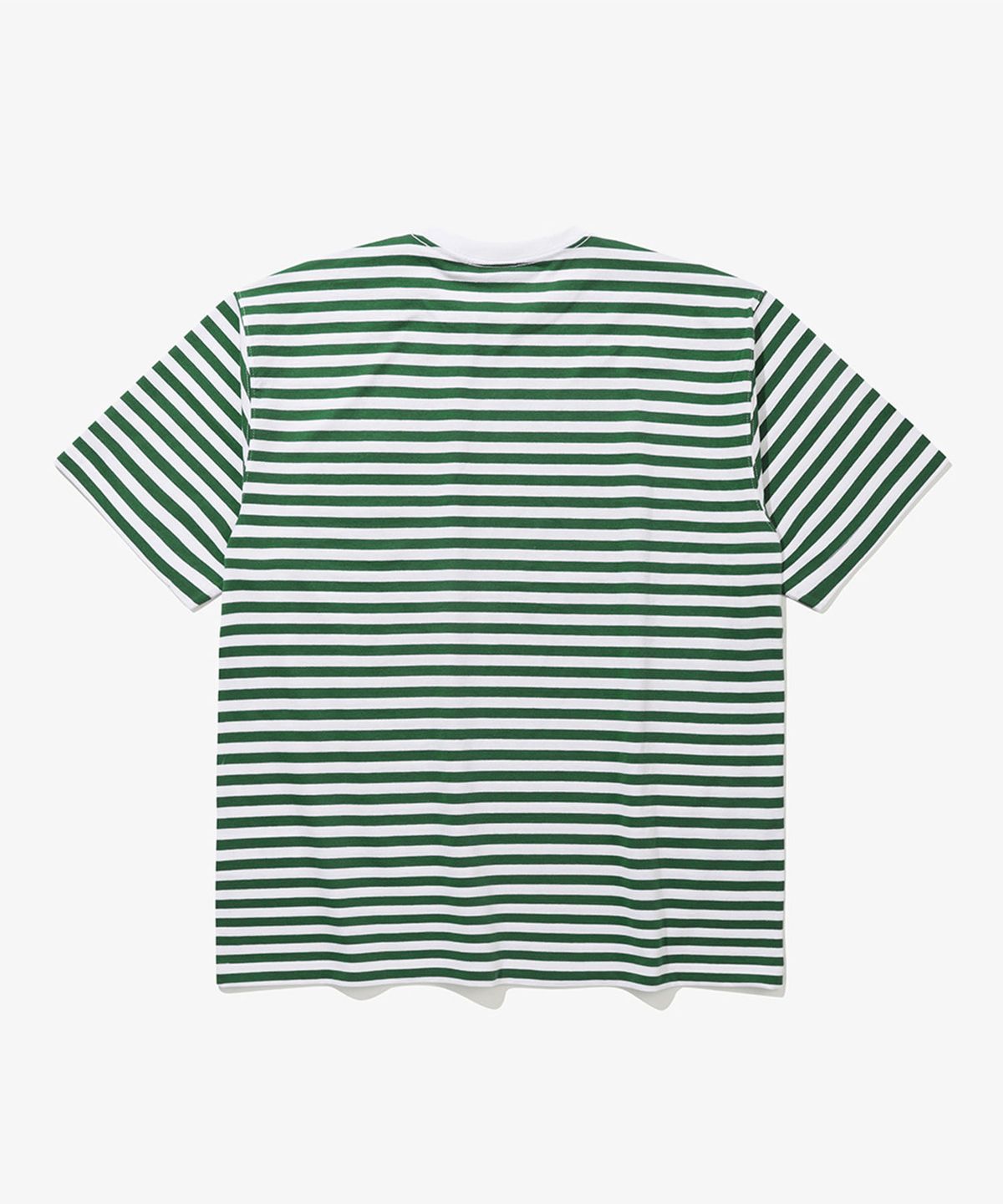 뉴에라(NEW ERA) 마이크로 스트라이프 티셔츠 화이트/포레스트