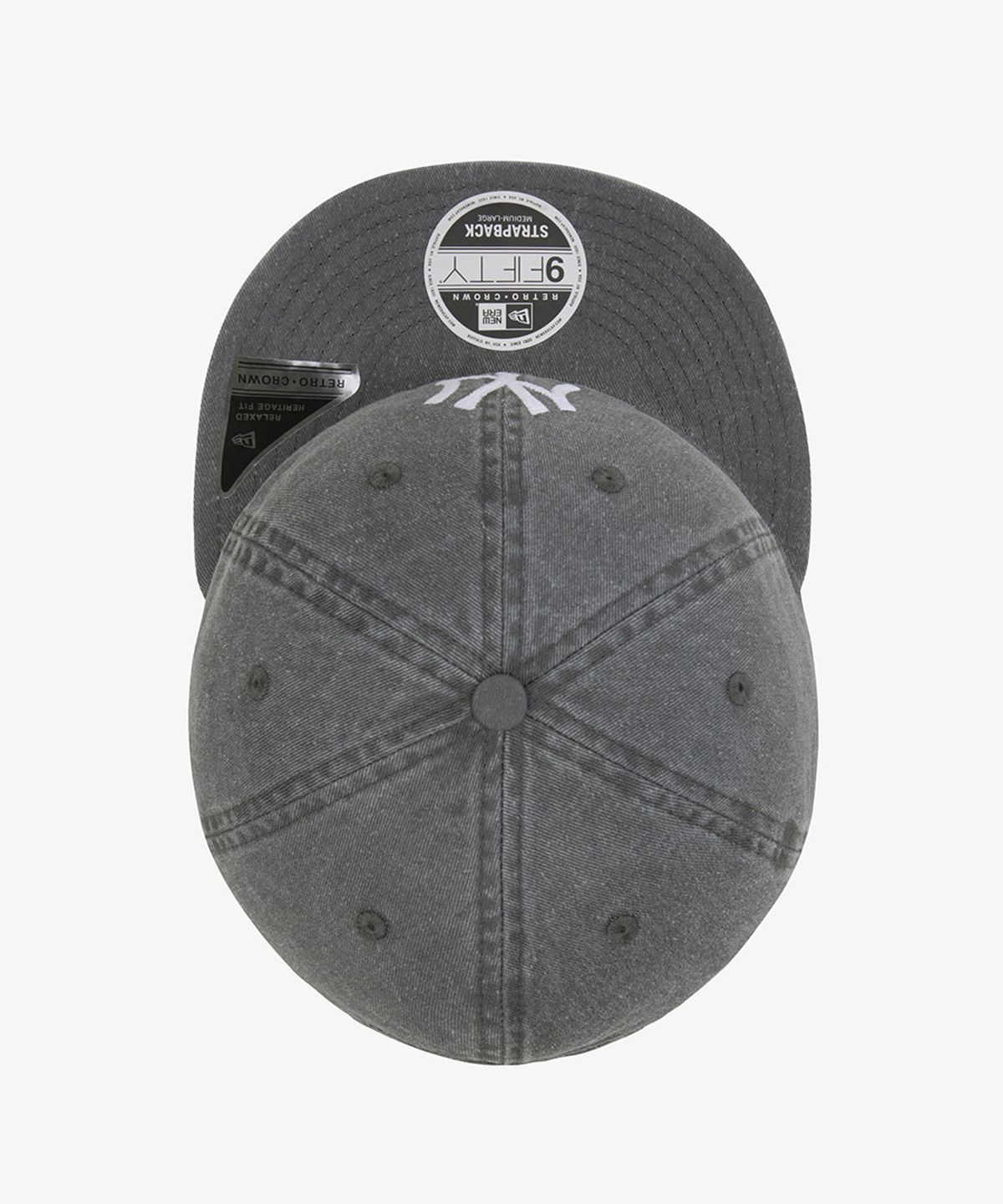 뉴에라(NEW ERA) MLB 뉴욕 양키스 피그먼트 워시드 레트로 크라운 스트랩백 블랙