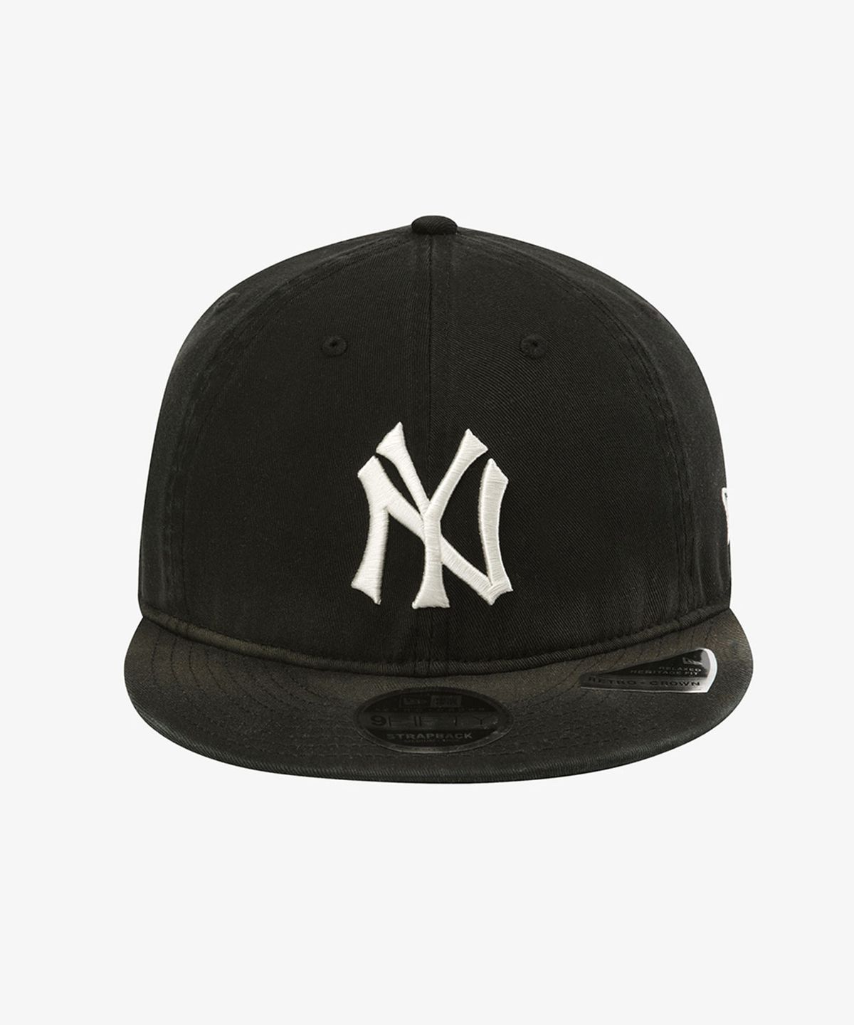 뉴에라(NEW ERA) MLB 뉴욕 양키스 페이디드 워싱 레트로 크라운 스트랩백 블랙