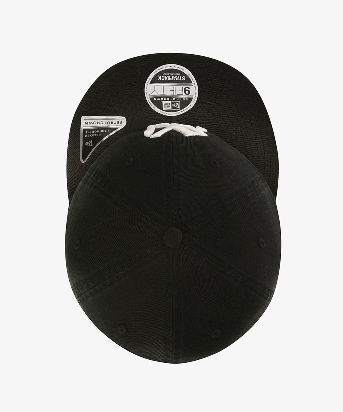 뉴에라(NEW ERA) MLB 뉴욕 양키스 페이디드 워싱 레트로 크라운 스트랩백 블랙