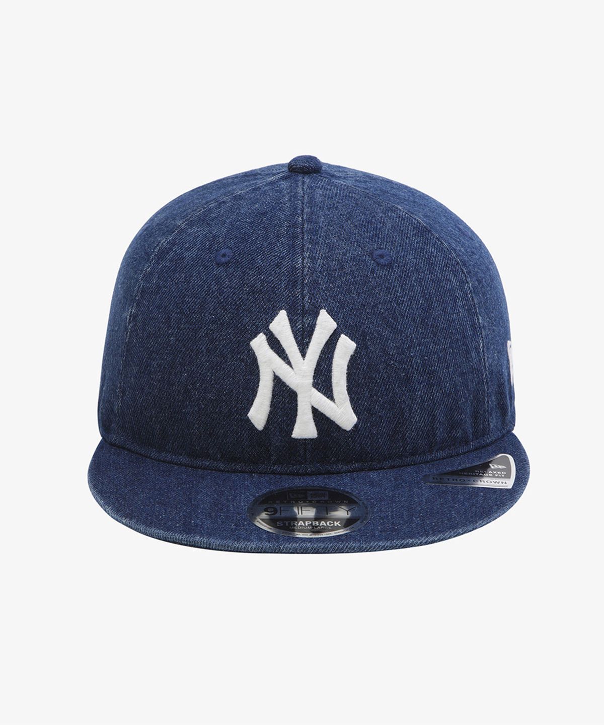 뉴에라(NEW ERA) MLB 뉴욕 양키스 데님 베이직 레트로 크라운 스트랩백 인디고