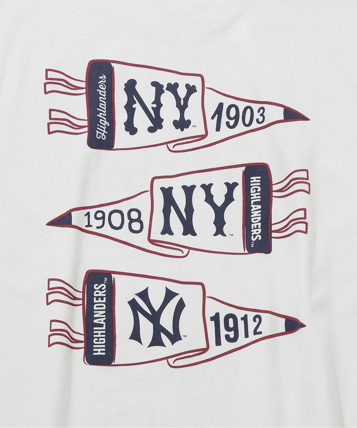 뉴에라(NEW ERA) MLB 쿠퍼스타운 뉴욕 양키스 플래그 티셔츠 화이트