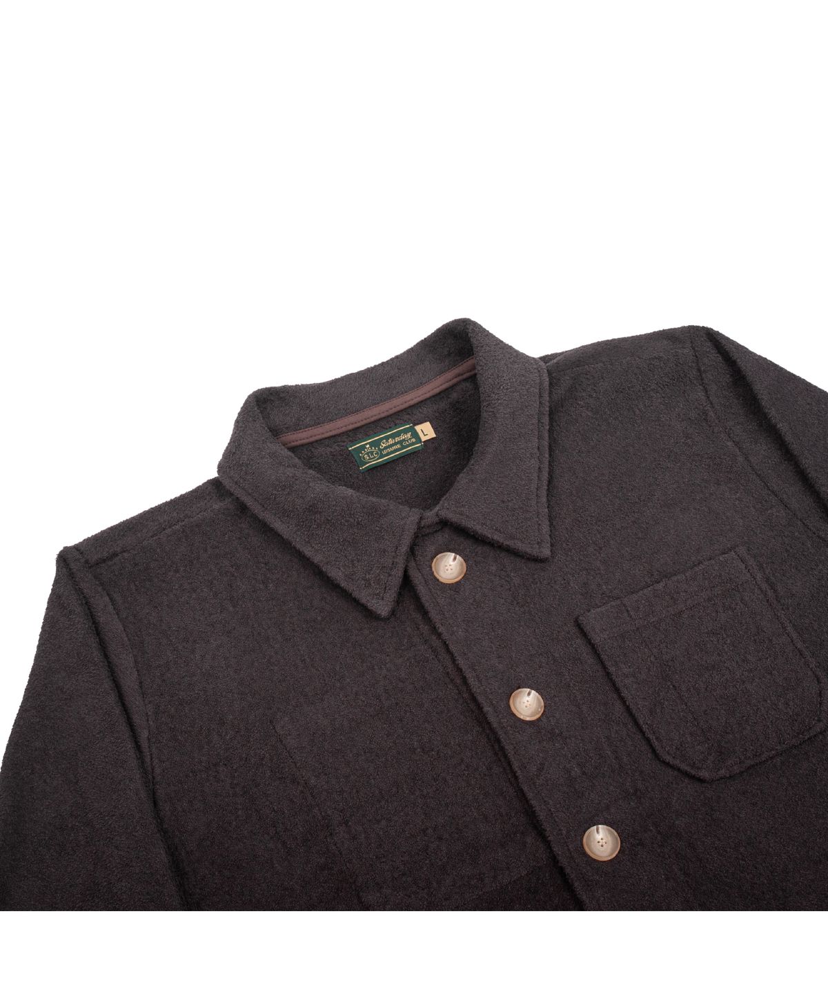 세러데이 레저 클럽(SATURDAY LEISURE CLUB) [테리 타올] Leisure Double-Face Terry Chore Shirt Jacket - Brown