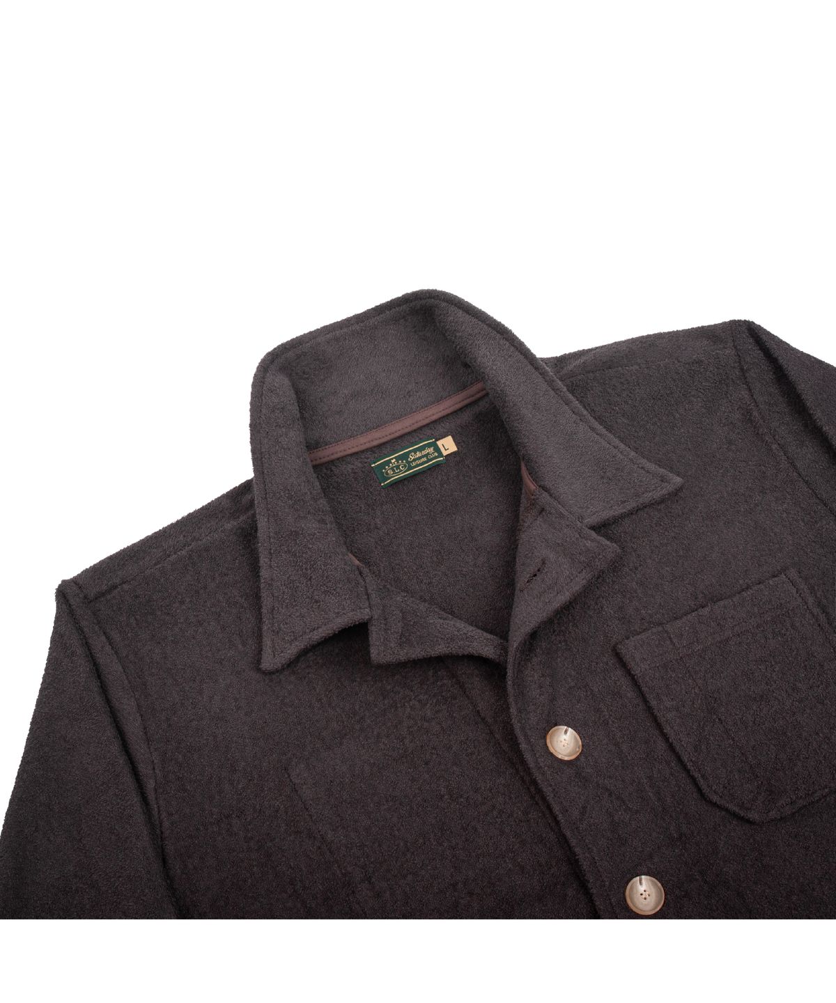 세러데이 레저 클럽(SATURDAY LEISURE CLUB) [테리 타올] Leisure Double-Face Terry Chore Shirt Jacket - Brown