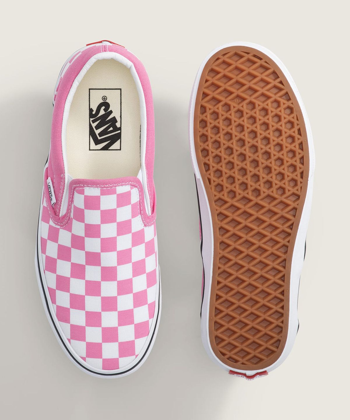 반스(VANS) 클래식 슬립온 - (컬러 띠어리) 체커보드 핑크 피즈 / VN000D6YFRQ1