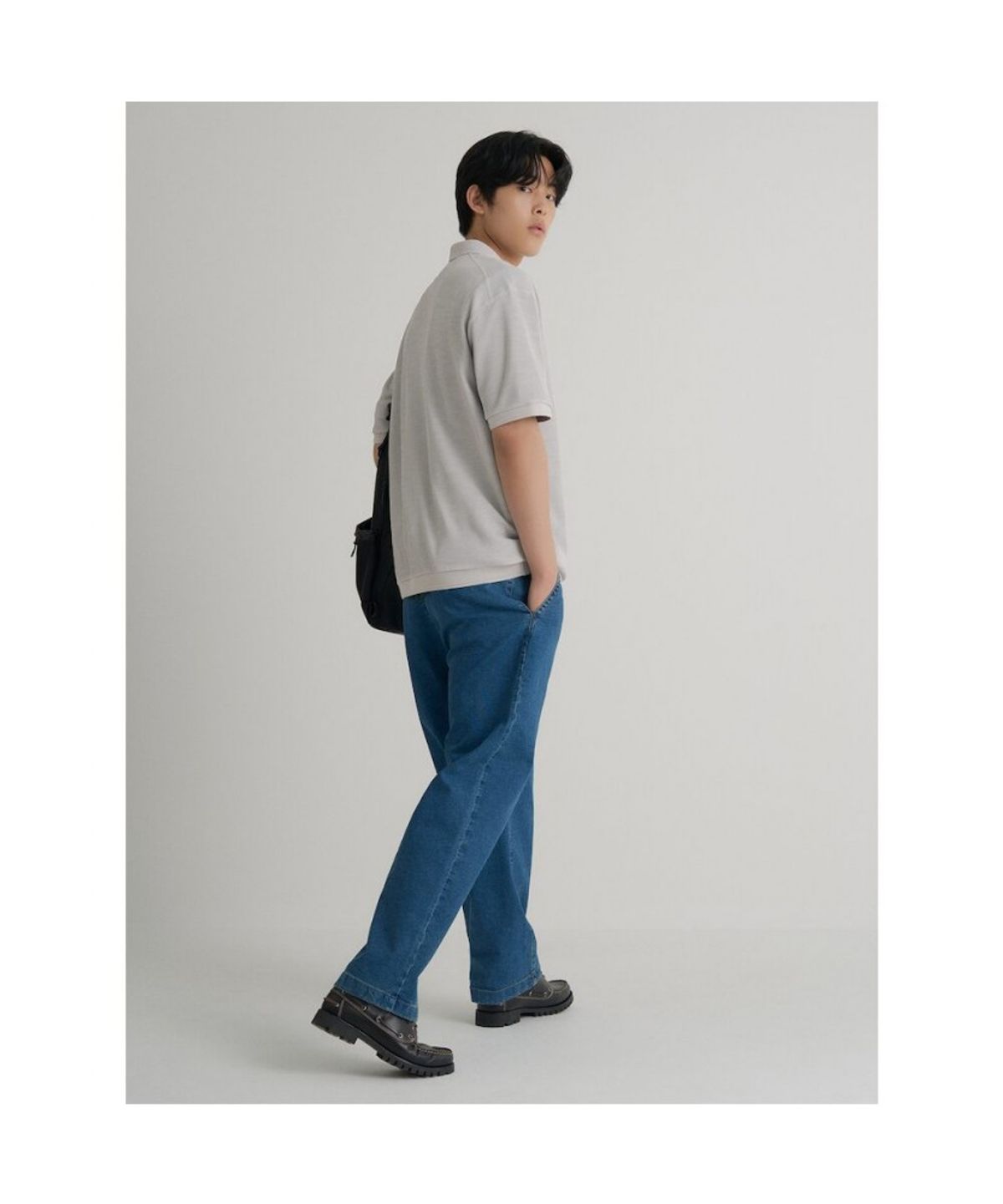 빈폴 멘(BEANPOLE MEN) 젠틀테크 반소매 칼라넥 티셔츠  아이보리