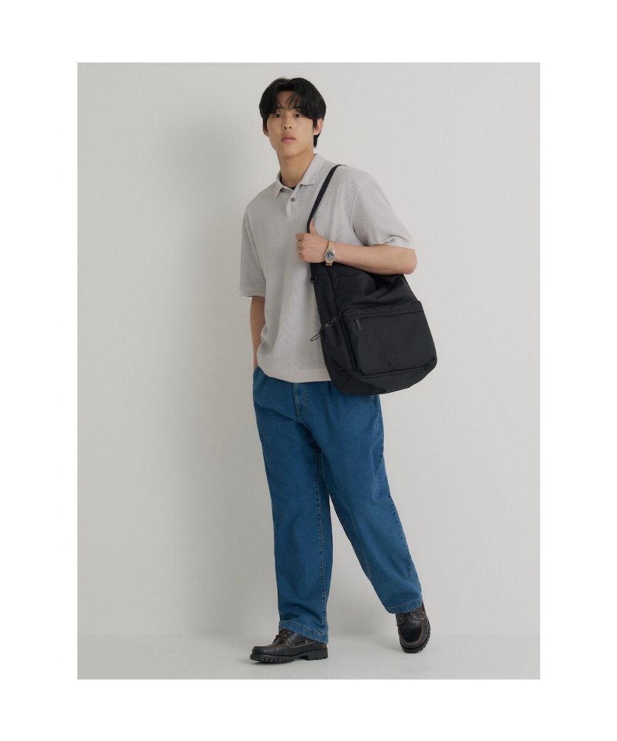 빈폴 멘(BEANPOLE MEN) 젠틀테크 반소매 칼라넥 티셔츠  아이보리
