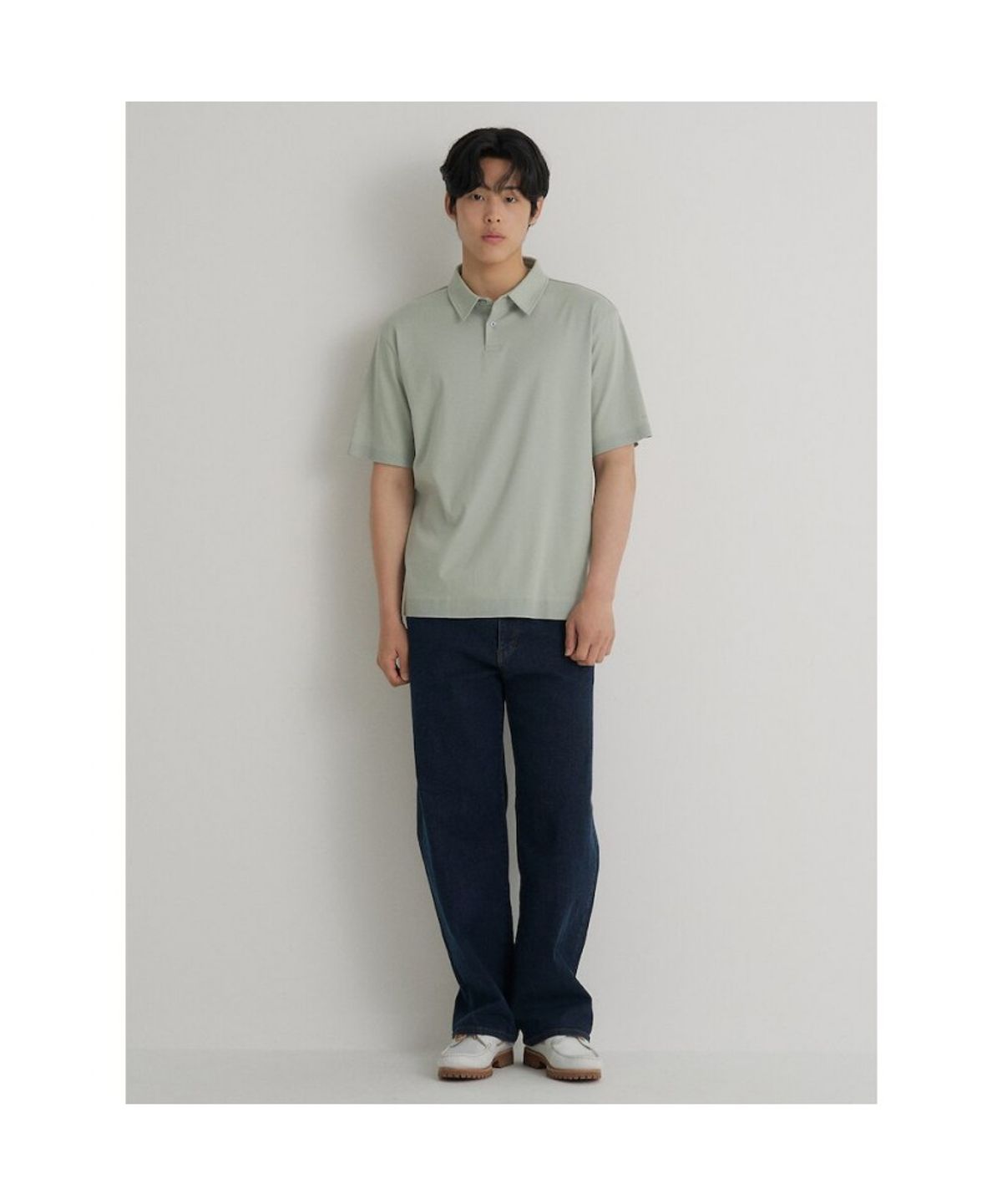 빈폴 멘(BEANPOLE MEN) 프리미엄 플로우 칼라넥 티셔츠  라이트 그린