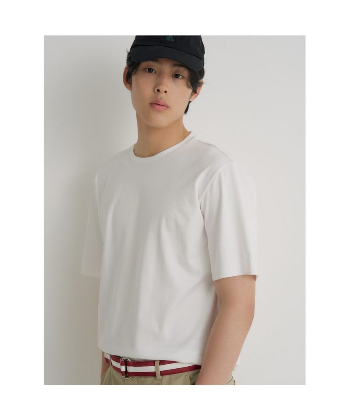 빈폴 멘(BEANPOLE MEN) 프리미엄 플로우 라운드넥 티셔츠  화이트