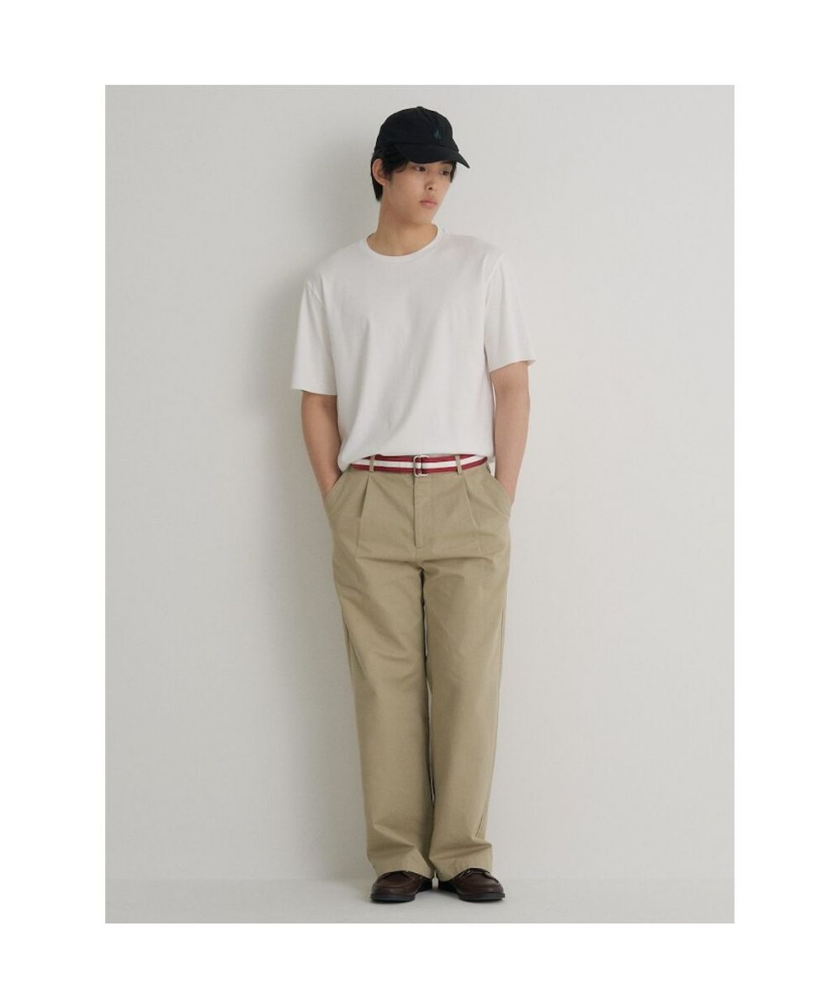 빈폴 멘(BEANPOLE MEN) 프리미엄 플로우 라운드넥 티셔츠  화이트