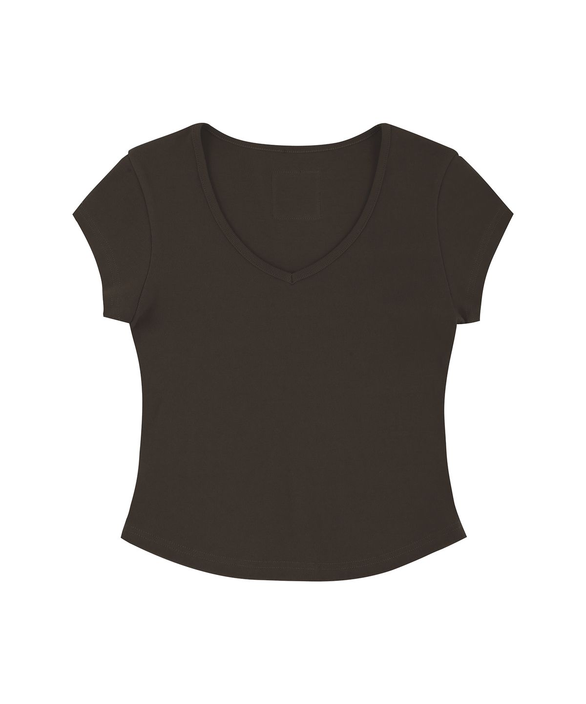 큐리티(CURETTY) C 90S LINE V-NECK HALF-SLEEVE T-SHIRT_BROWN