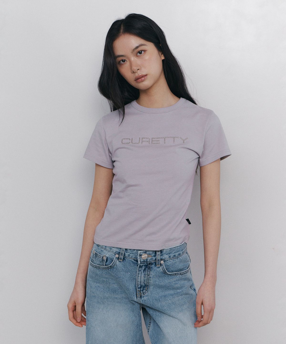 큐리티(CURETTY) C LOGO CONVEX T-SHIRT_GREY