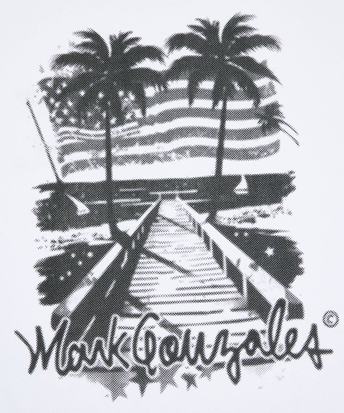 마크곤잘레스(MARK GONZALES) 캘리포니아 야자수 반팔 티셔츠 - WHITE