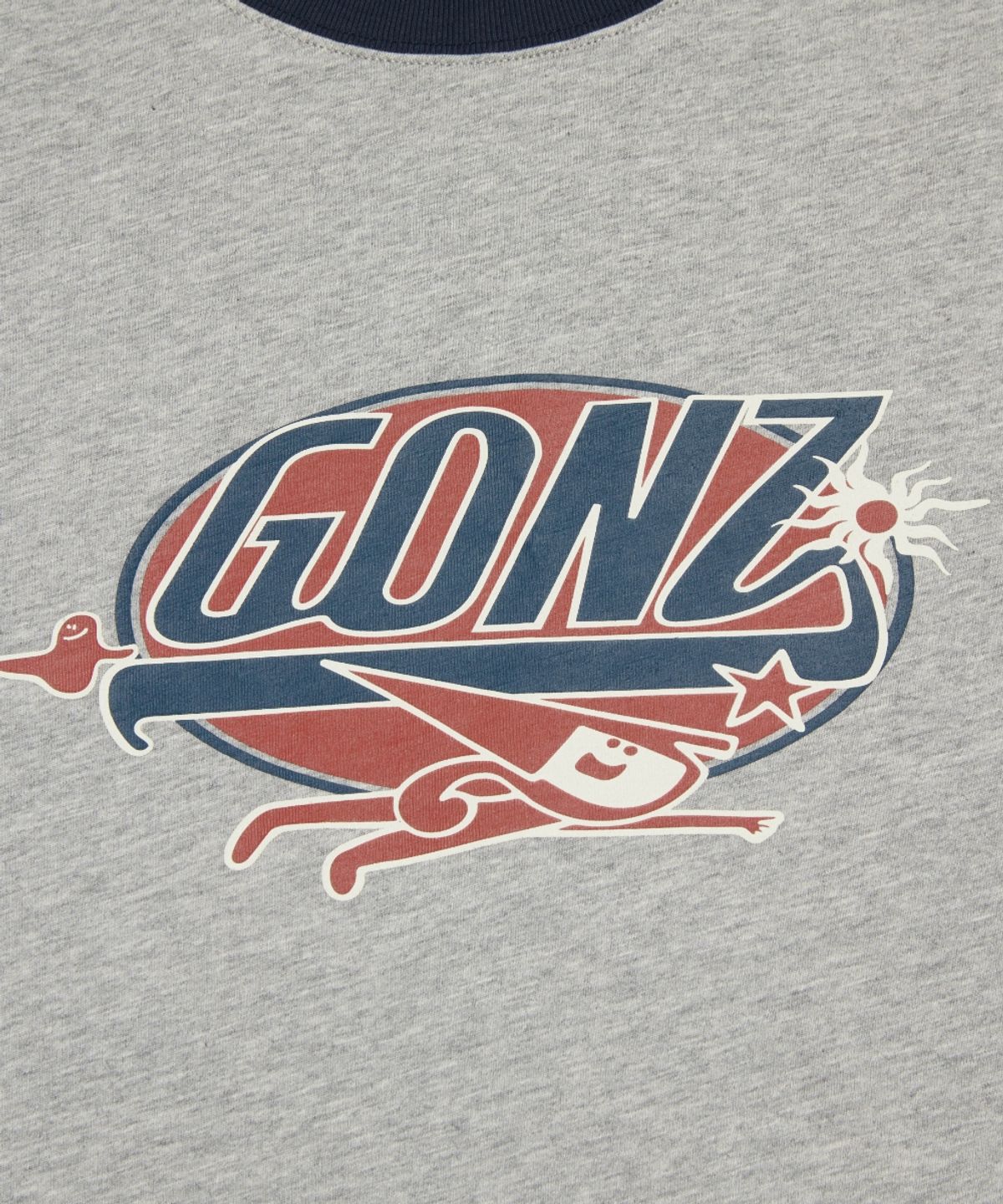 마크곤잘레스(MARK GONZALES) GONZ 슬럽 링거 반팔 티셔츠 - M/GREY