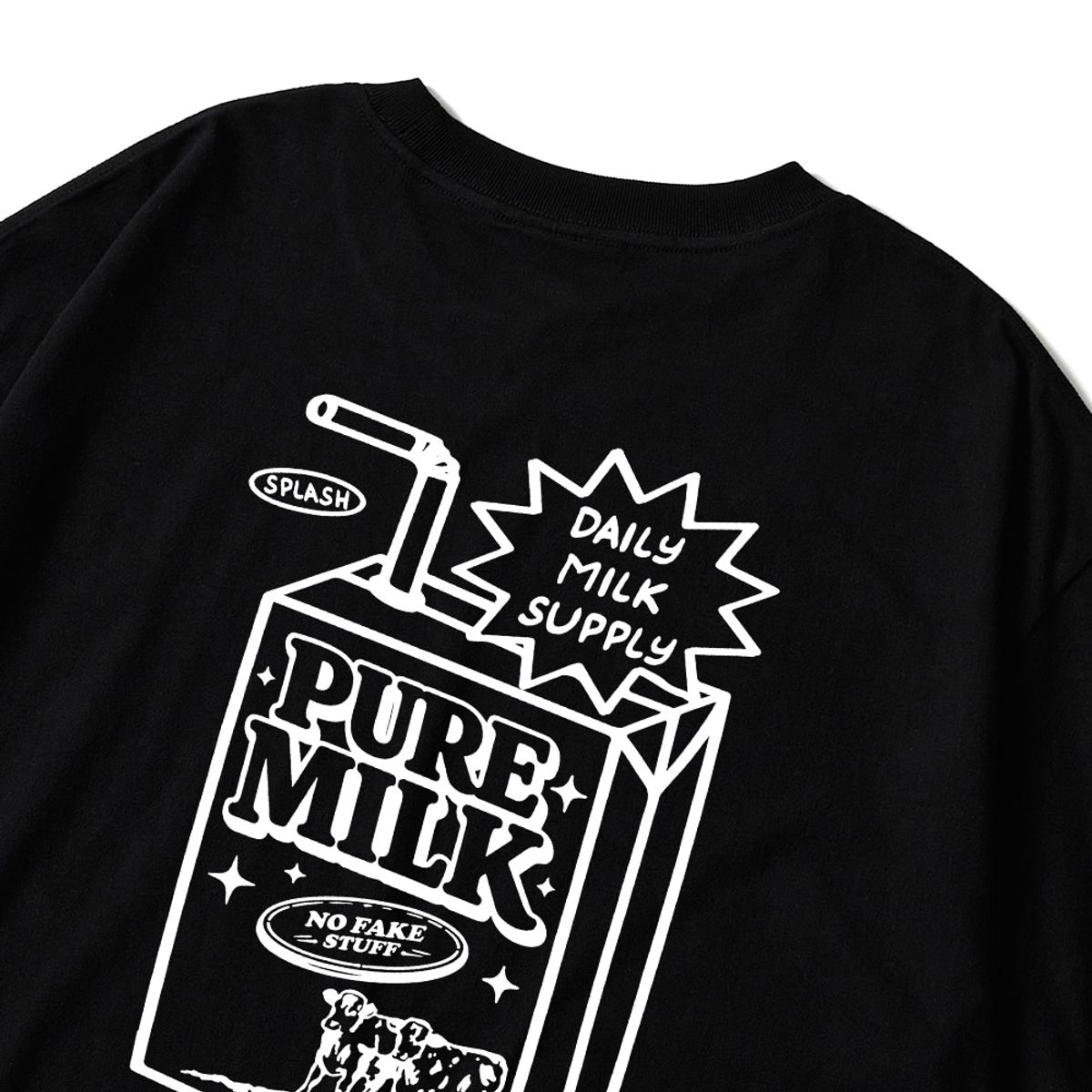 스플래시코드(SPLASHCODE) 반팔 티셔츠 블랙 - 밀크(Daily Milk Supply)