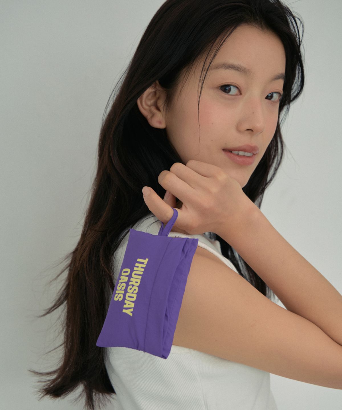 웬즈데이오아시스 포 우먼(WEDNESDAYOASISFORWOMEN) 위크데이즈 컬러 나일론 숄더백_PURPLE(WB6AC05)