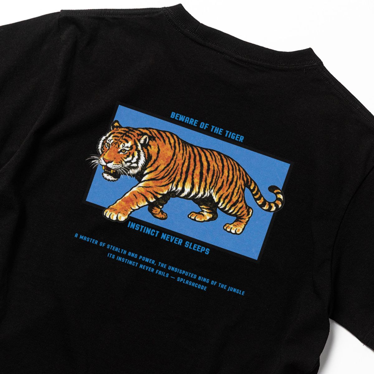 스플래시코드 키즈(SPLASHCODE KIDS) 키즈 반팔 티셔츠 블랙 - 타이거(Beware Of The Tiger)