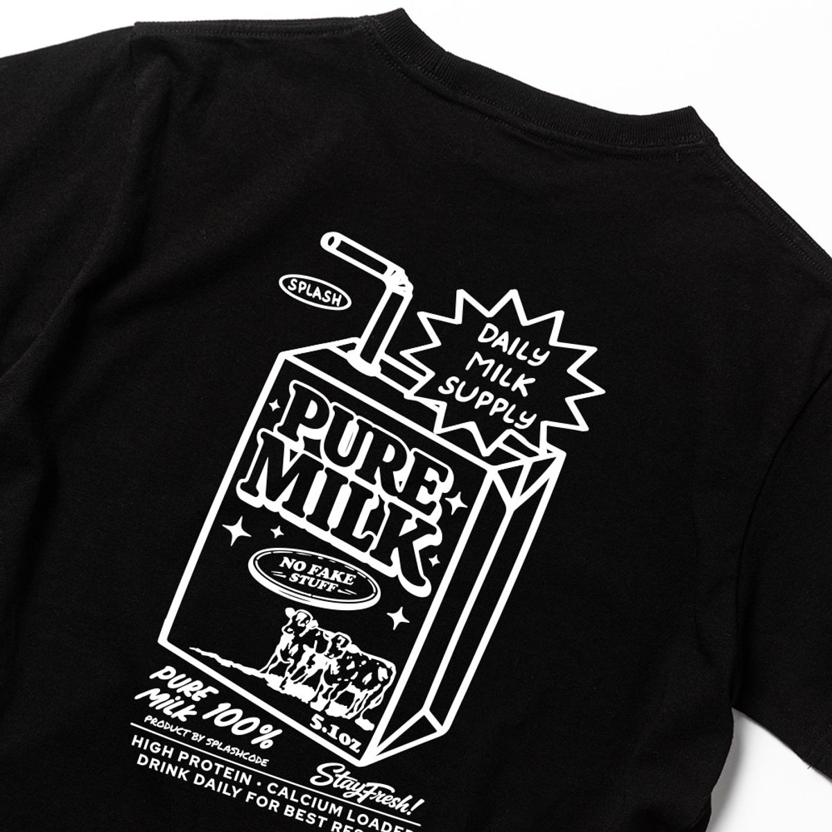 스플래시코드 키즈(SPLASHCODE KIDS) 키즈 반팔 티셔츠 블랙 - 밀크(Daily Milk Supply)