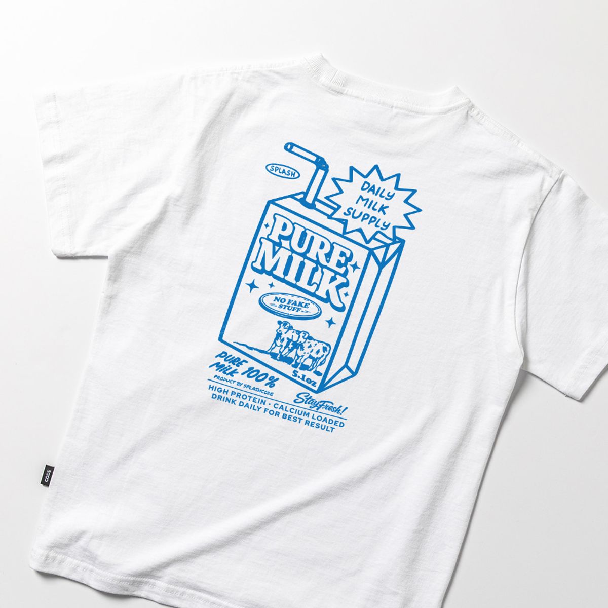 스플래시코드 키즈(SPLASHCODE KIDS) 키즈 반팔 티셔츠 화이트 - 밀크(Daily Milk Supply)