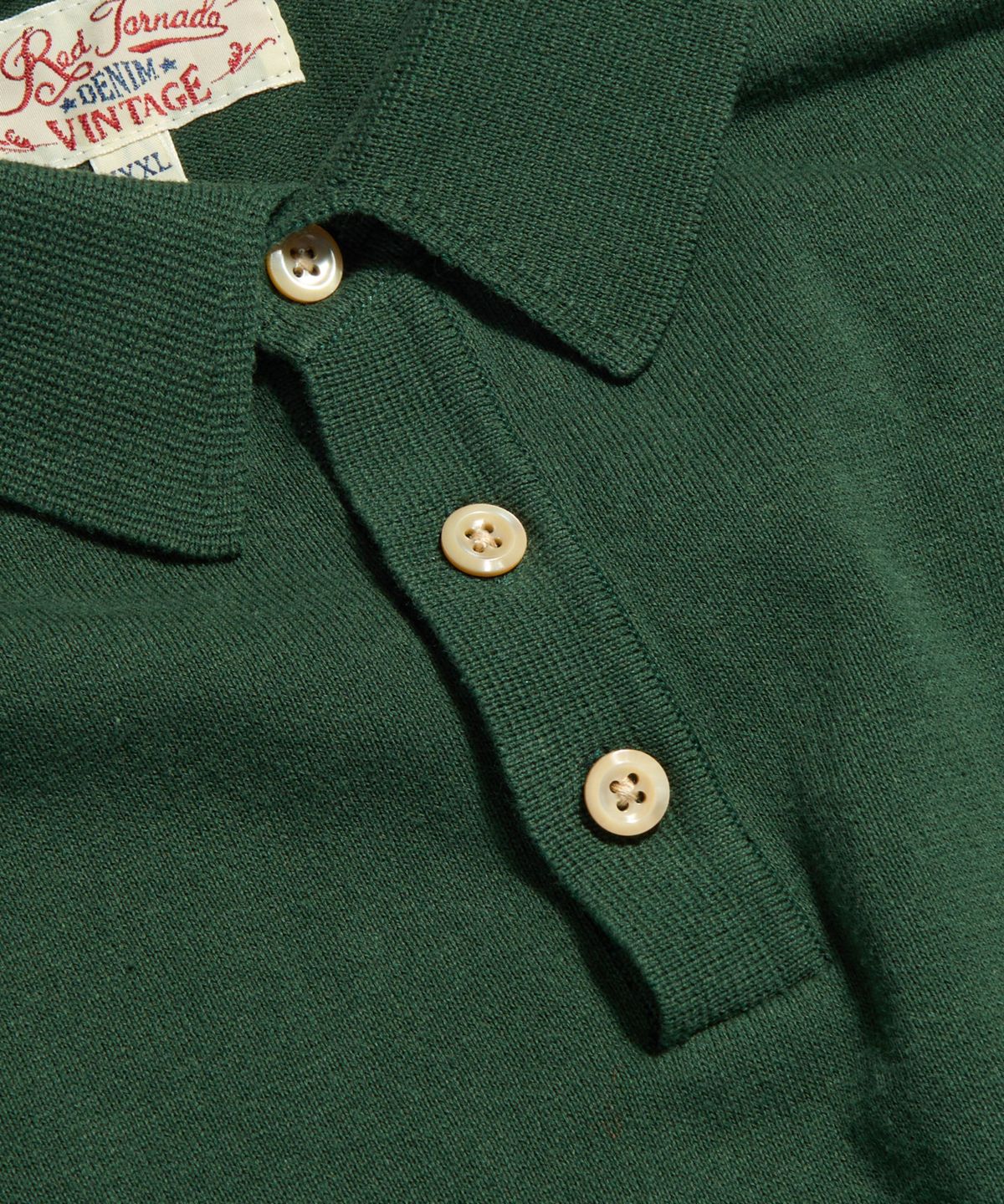 레드토네이도(RED TORNADO) Retro Knitted Polo Shirt Green