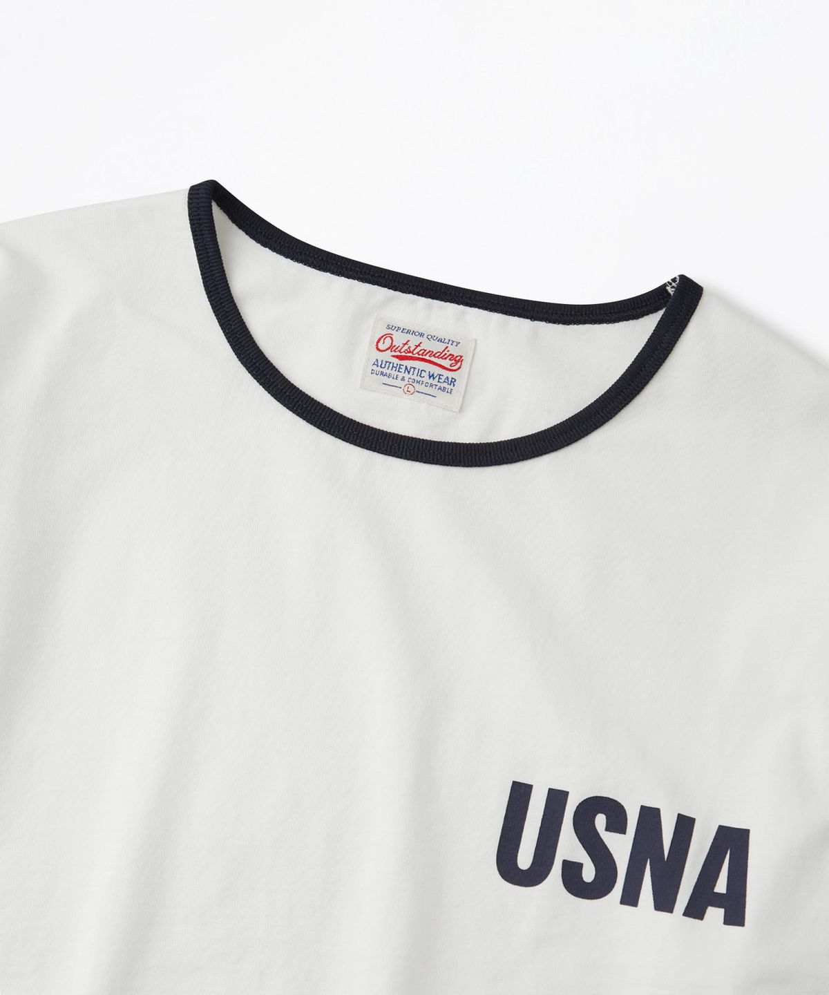 아웃스탠딩(OUTSTANDING) MIL SERIES RINGER TEE(USNA)_OFF WHITE