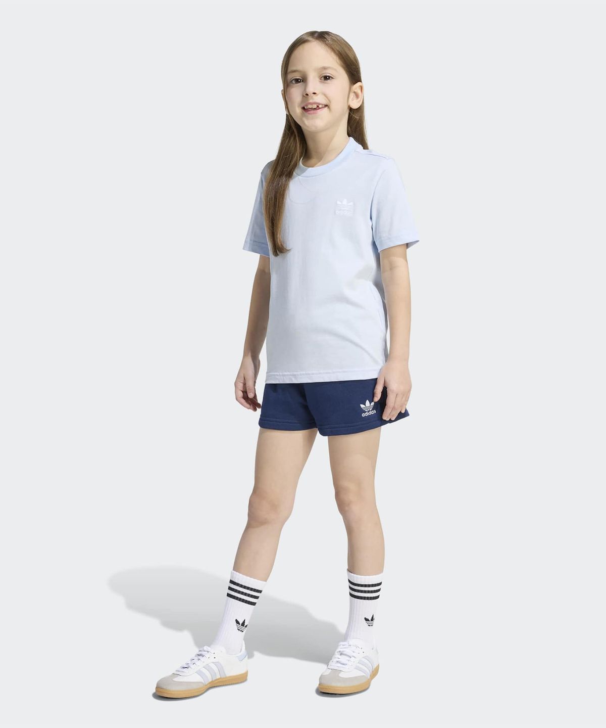 아디다스 키즈(ADIDAS KIDS) 키즈 쇼츠 티 세트 키즈 - 크리스탈 스카이 / KE2341