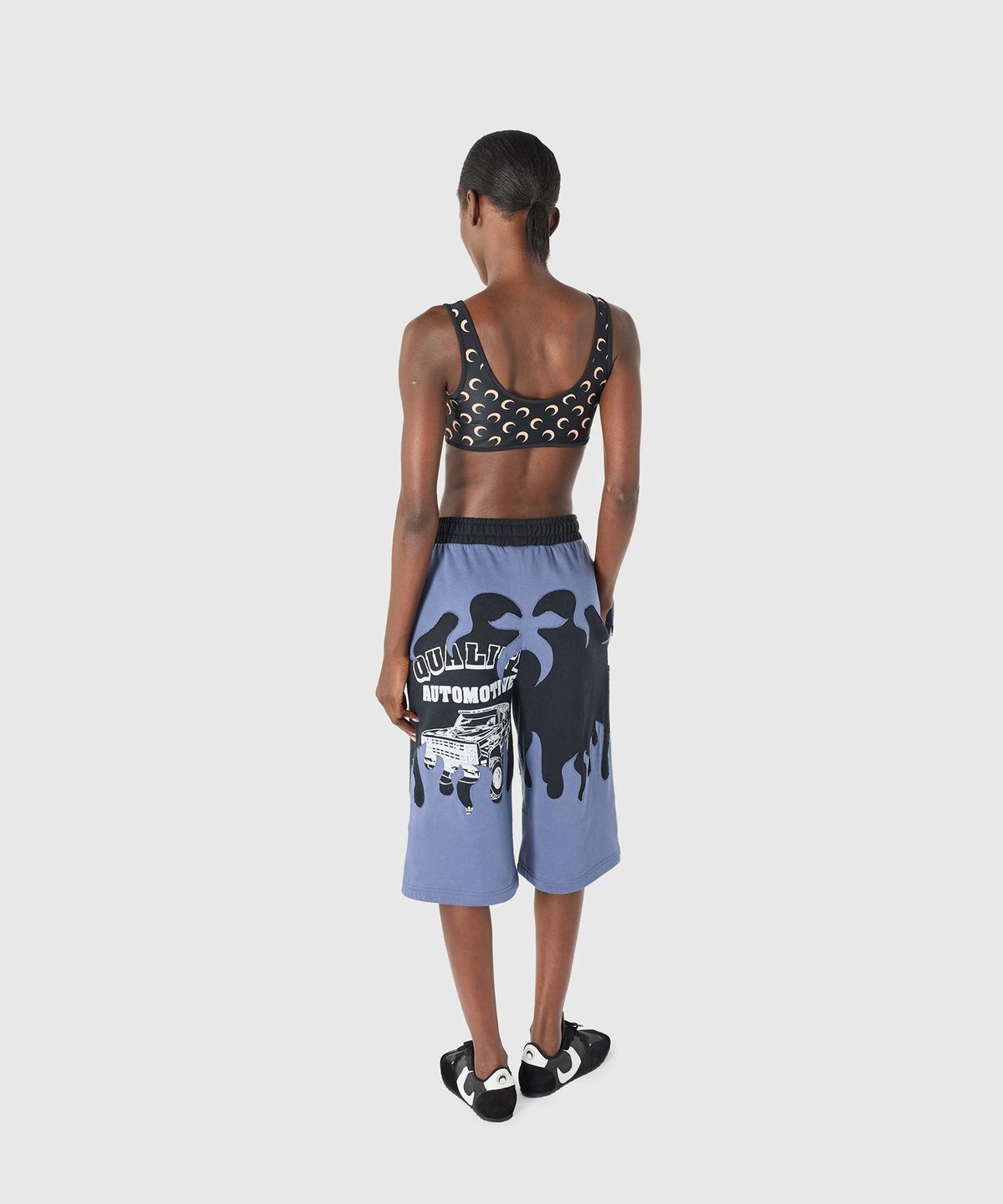 마린 세르(MARINE SERRE) (W) 문 프린티드 저지 브라 인버스 탄 MOON PRINTED JERSEY BRA IT99 INVERSE TAN
