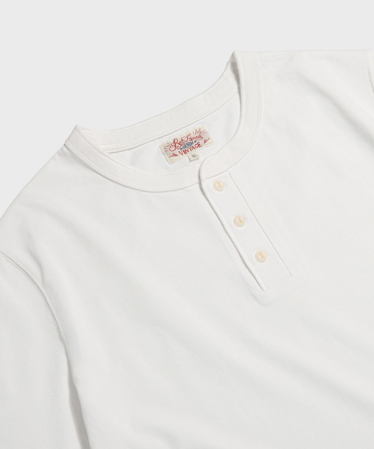 레드토네이도(RED TORNADO) Vintage Cotton Short Sleeve Henley Tee Ivory