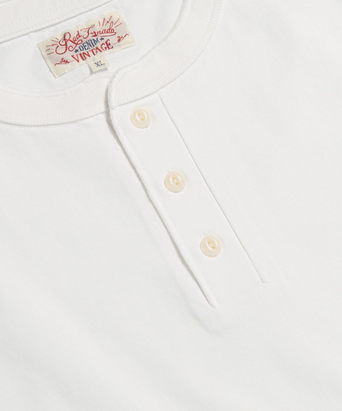 레드토네이도(RED TORNADO) Vintage Cotton Short Sleeve Henley Tee Ivory