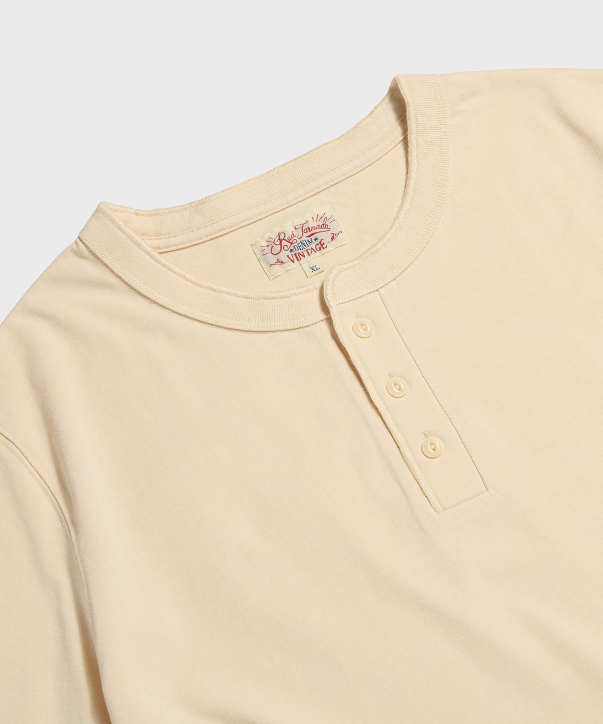 레드토네이도(RED TORNADO) Vintage Cotton Short Sleeve Henley Tee Raw Cotton