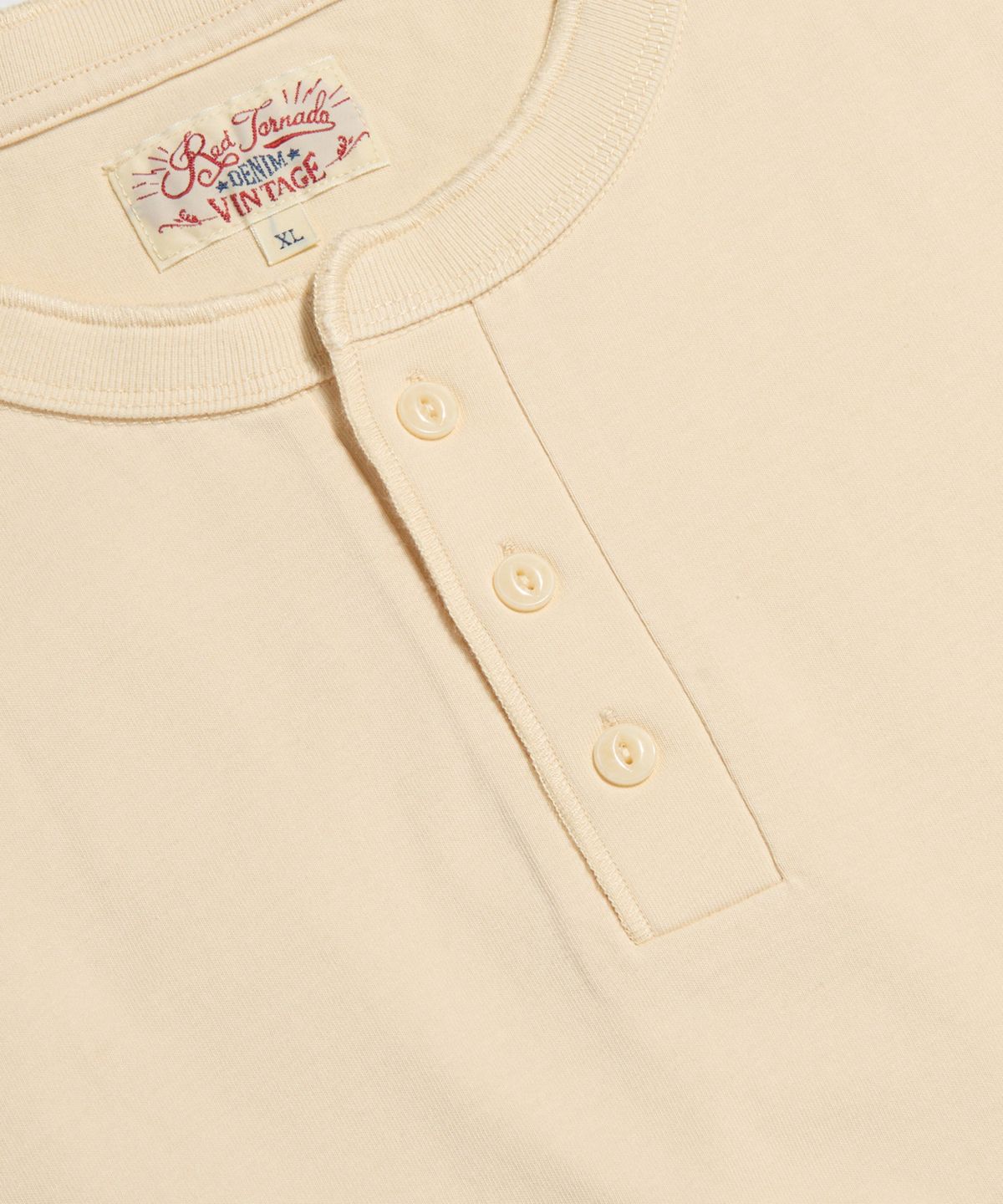 레드토네이도(RED TORNADO) Vintage Cotton Short Sleeve Henley Tee Raw Cotton