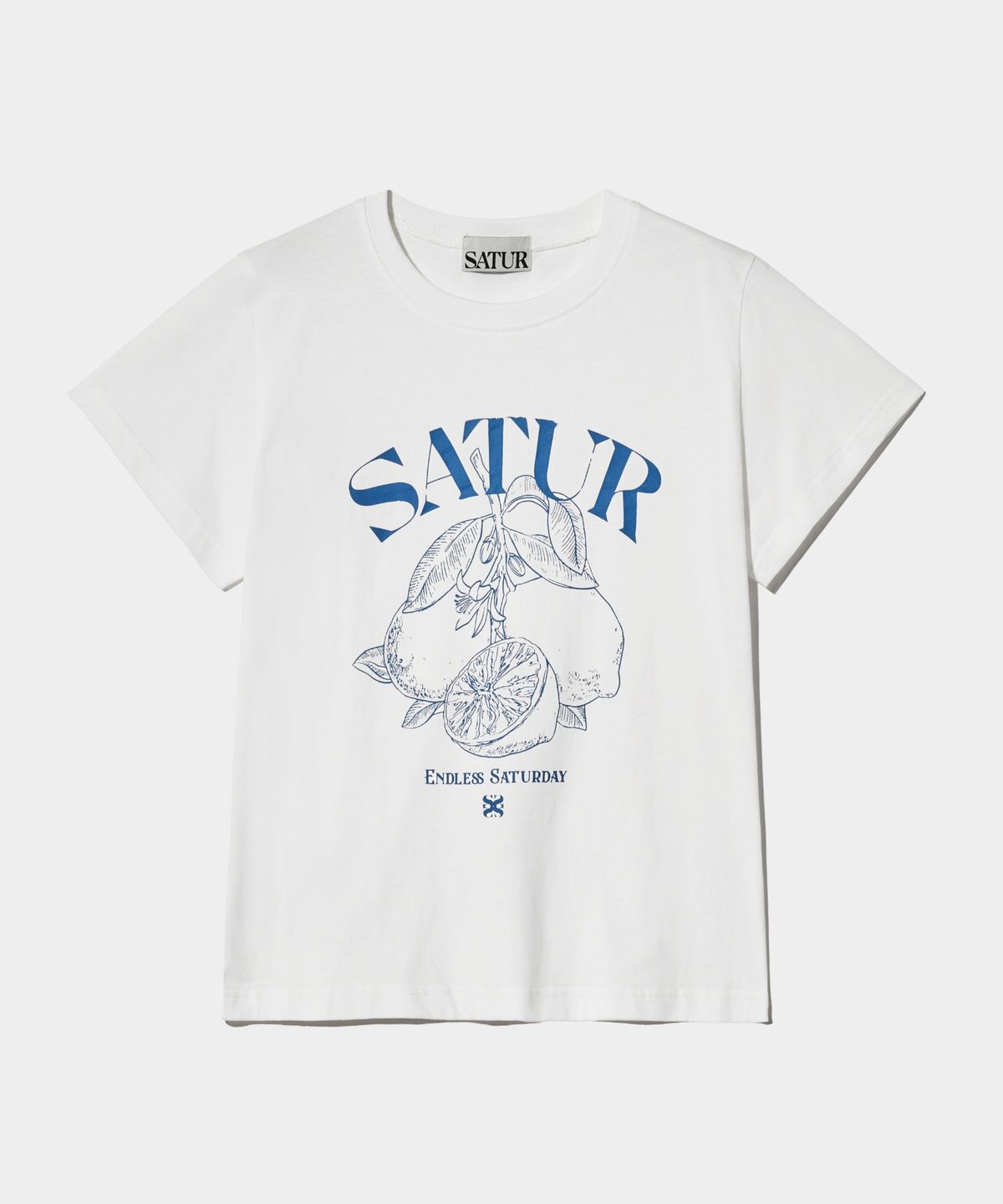 세터(SATUR) 카프리 시트론 드로잉 썸머 그래픽 반팔 티셔츠 라이트 블루