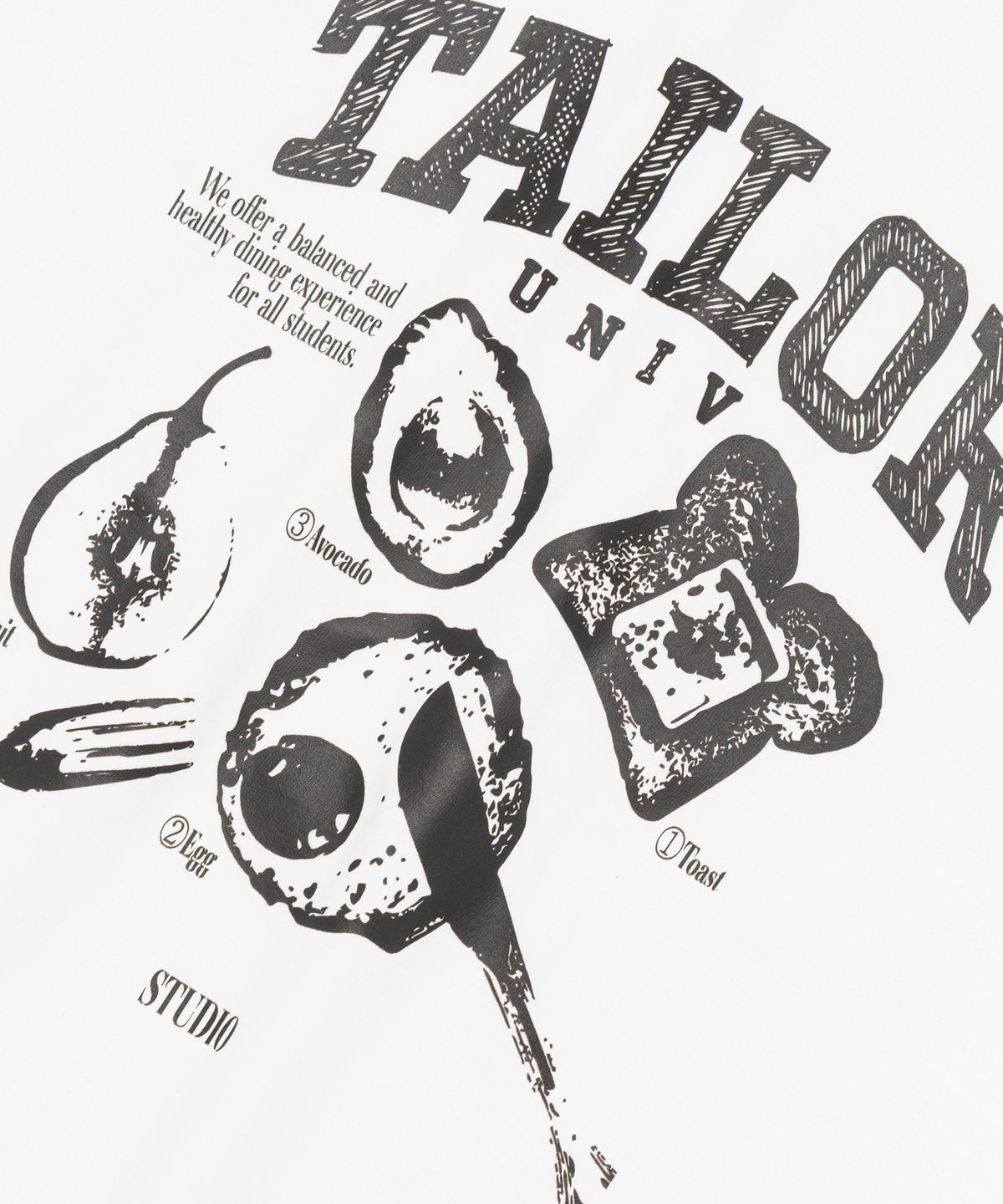 테일러 스튜디오(TAILOR STUDIO) 테일러 유니브 그래픽 티셔츠 (화이트)