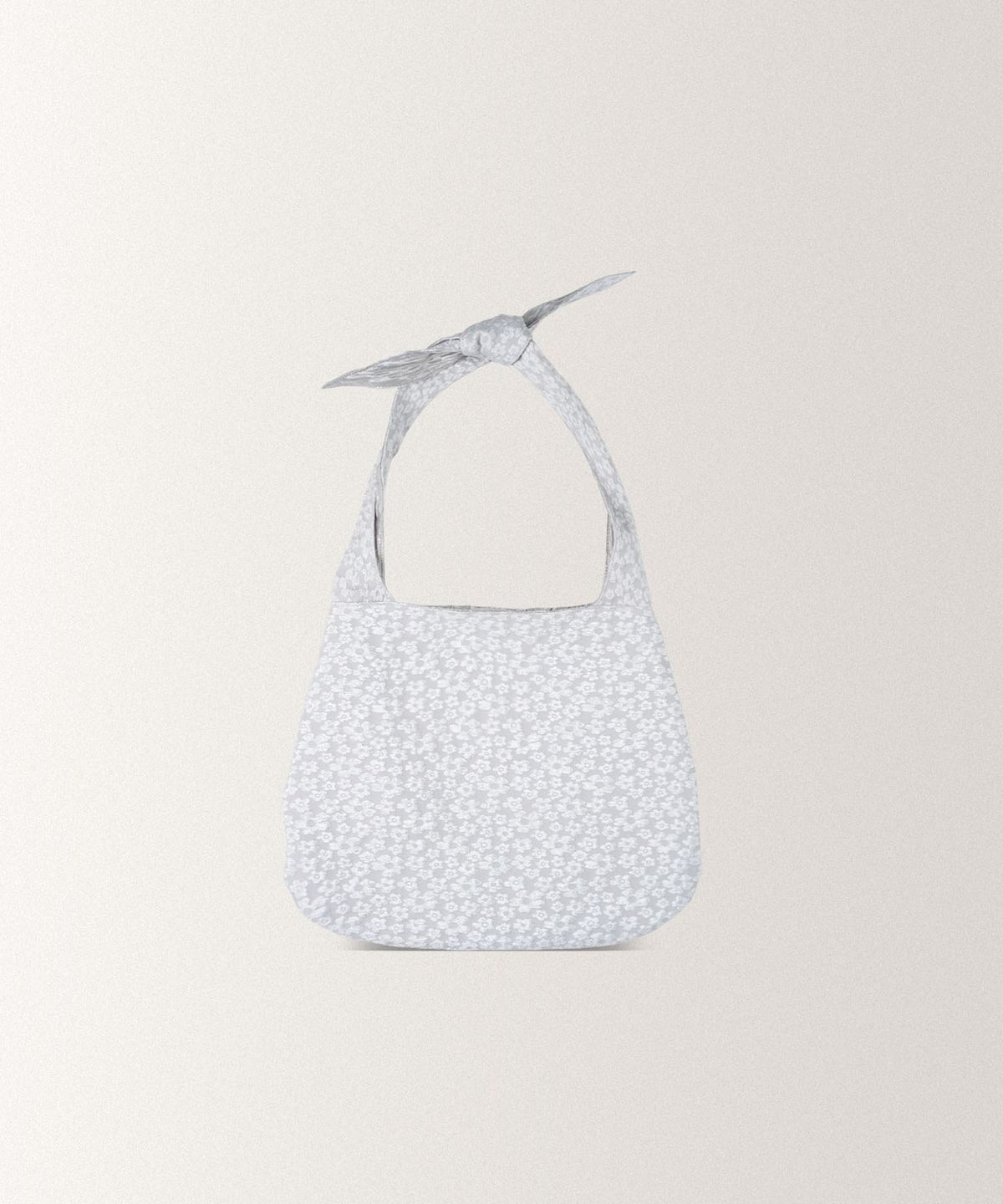 아우로(OURO) JAQUARD FLOWER TOTE BAG [ SILVER ]
