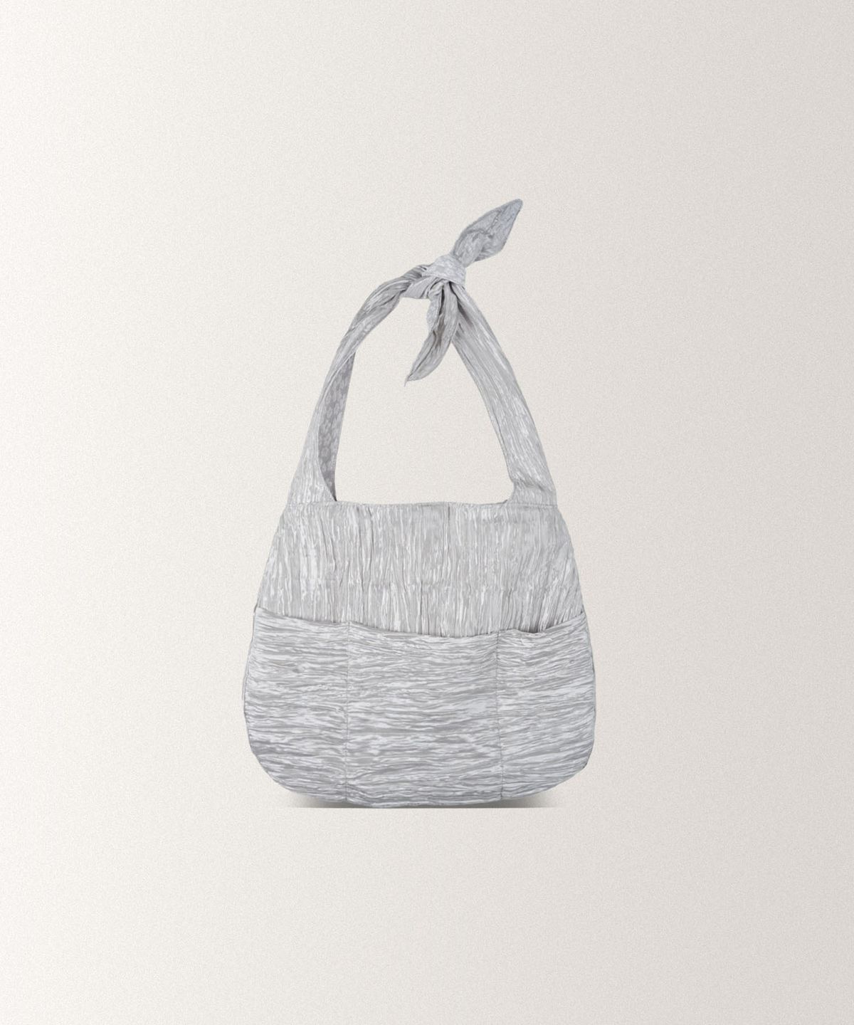 아우로(OURO) JAQUARD FLOWER TOTE BAG [ SILVER ]