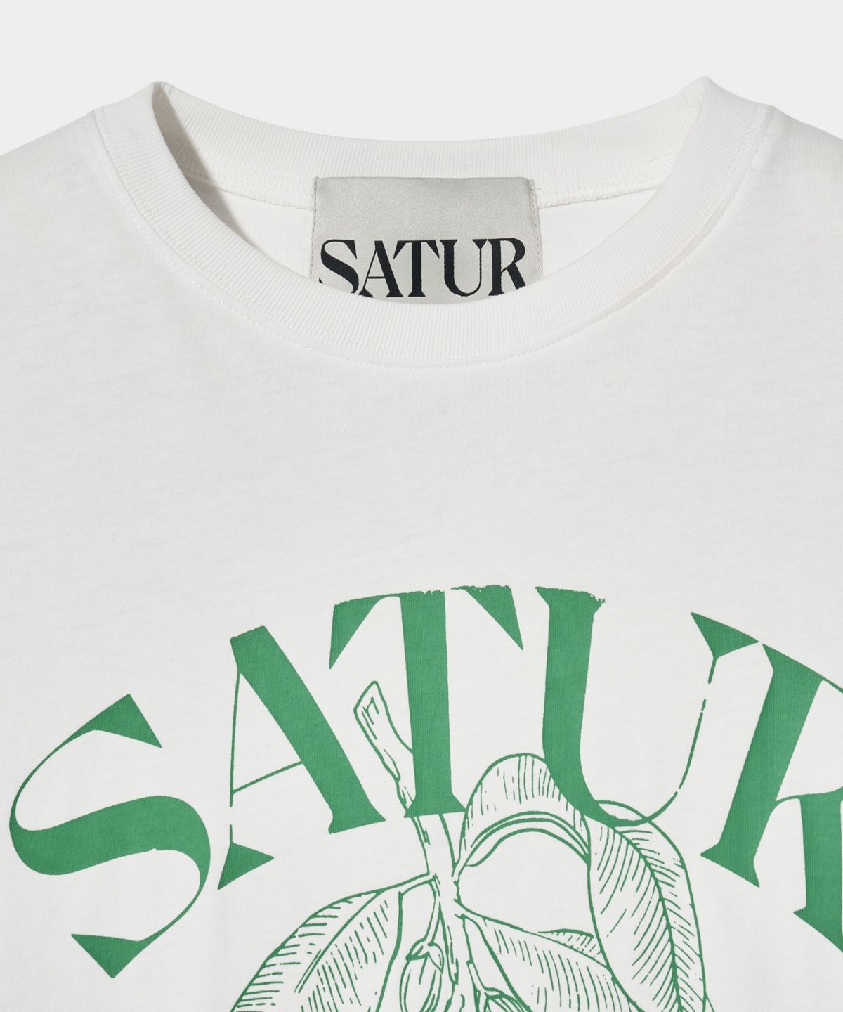 세터(SATUR) 카프리 시트론 드로잉 썸머 그래픽 반팔 티셔츠 라이트 그린