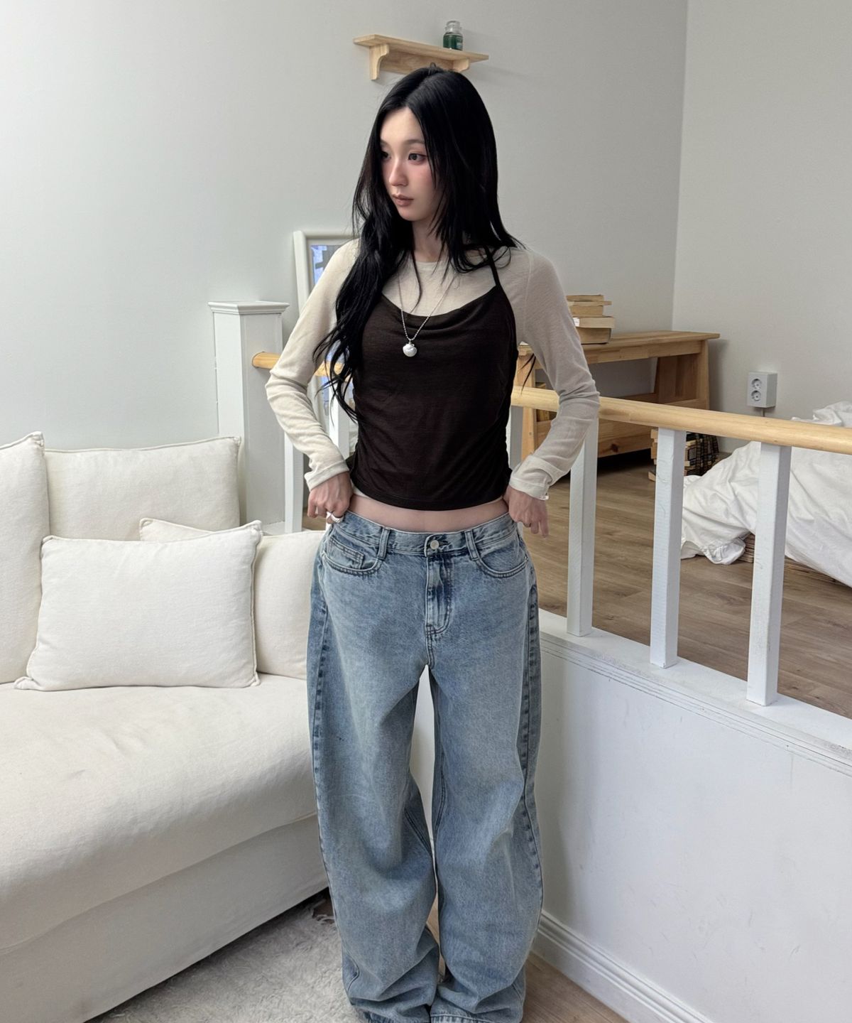 미쏘(MIXXO) 핏업데님 와이드 커브드_MIWTJG916J MIWTJG926J