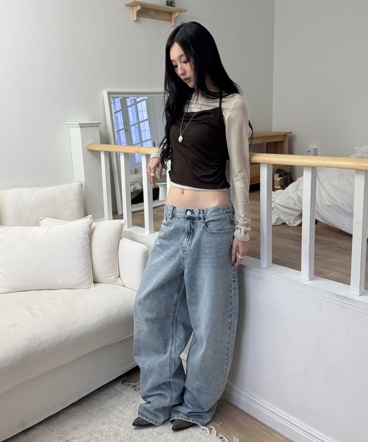 미쏘(MIXXO) 핏업데님 와이드 커브드_MIWTJG916J MIWTJG926J