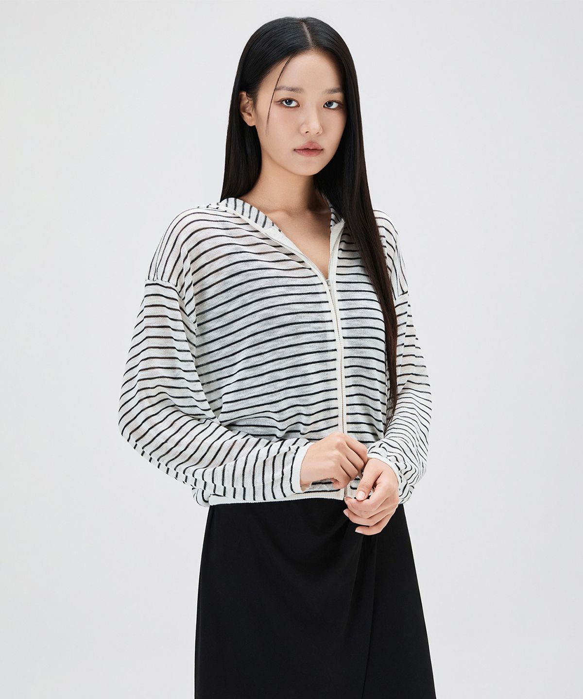 미쏘(MIXXO) 시스루 니트 후드집업_MIWCKG51SS