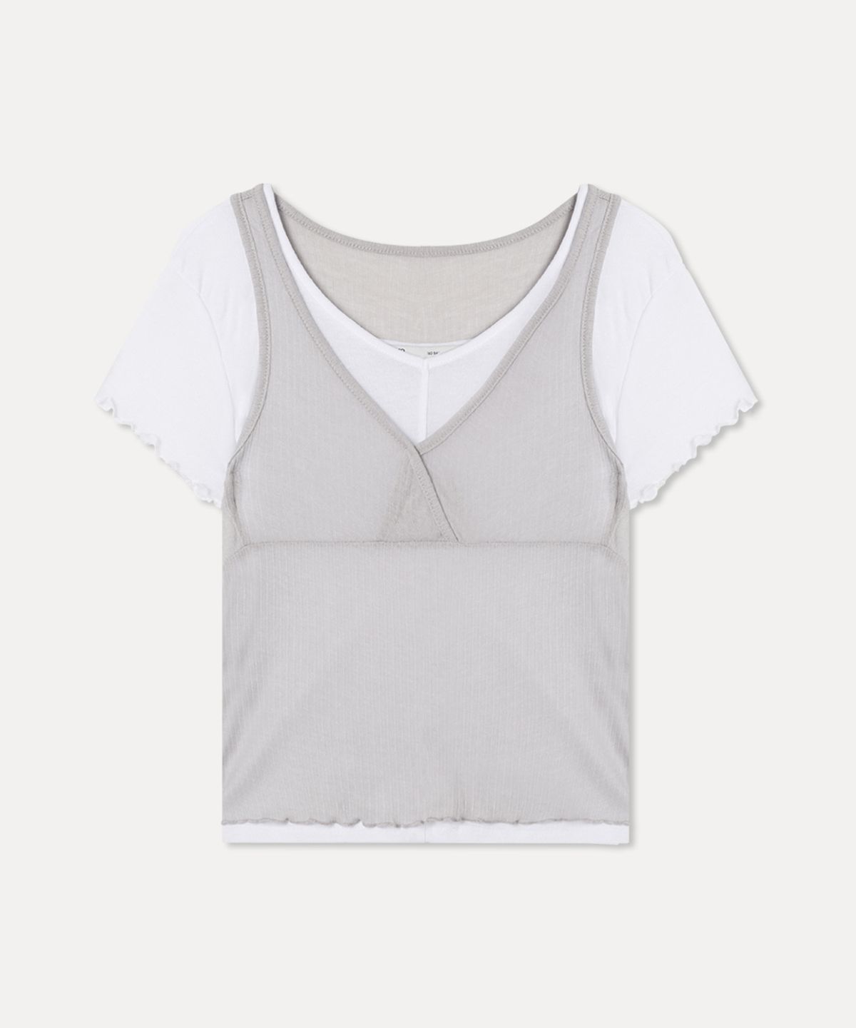 미쏘(MIXXO) 레이어드 반팔 티셔츠 RE LWG302A_MIWHWG52QA