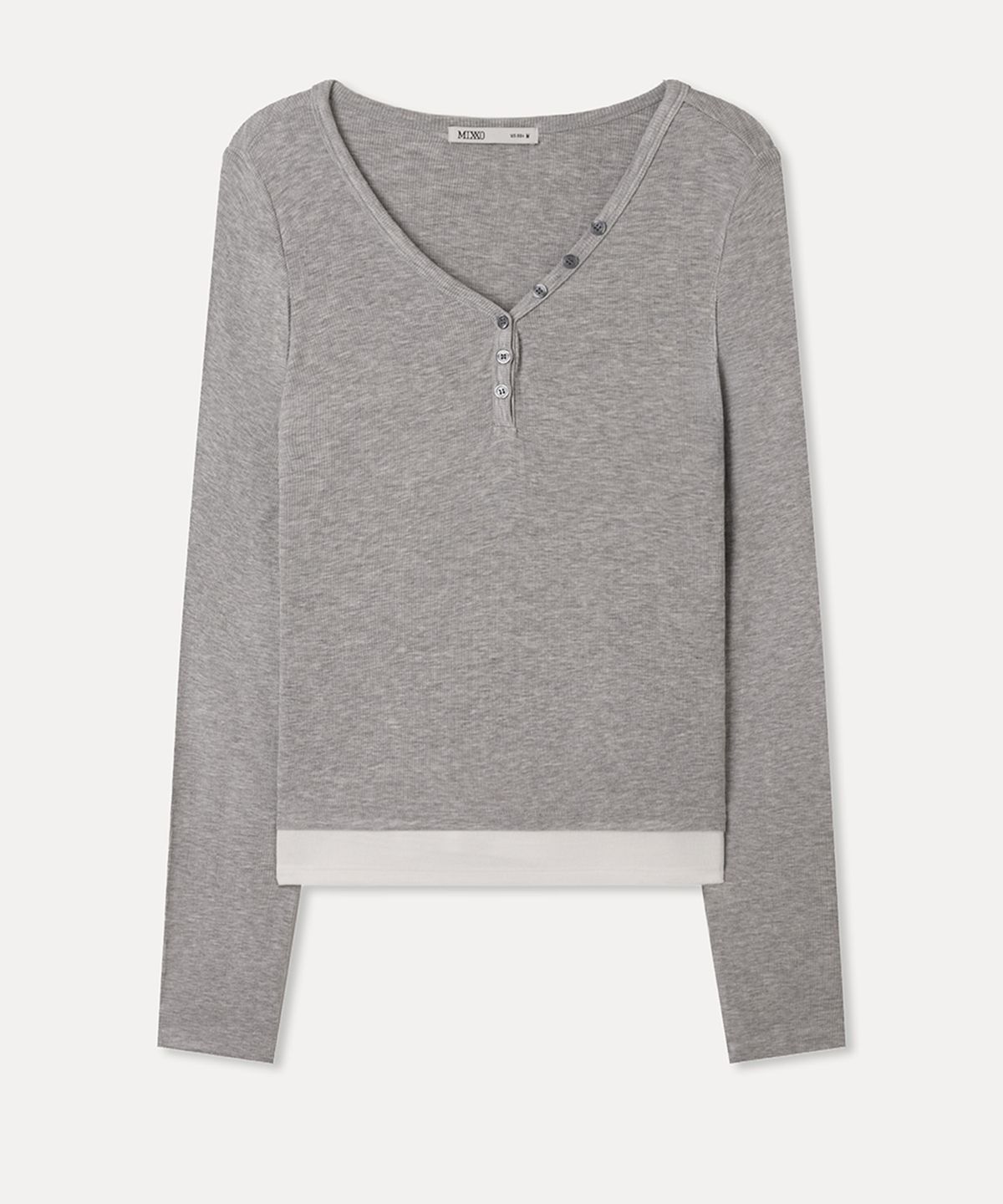 미쏘(MIXXO) 버튼업 레이어드 티셔츠_MIWLWG418A