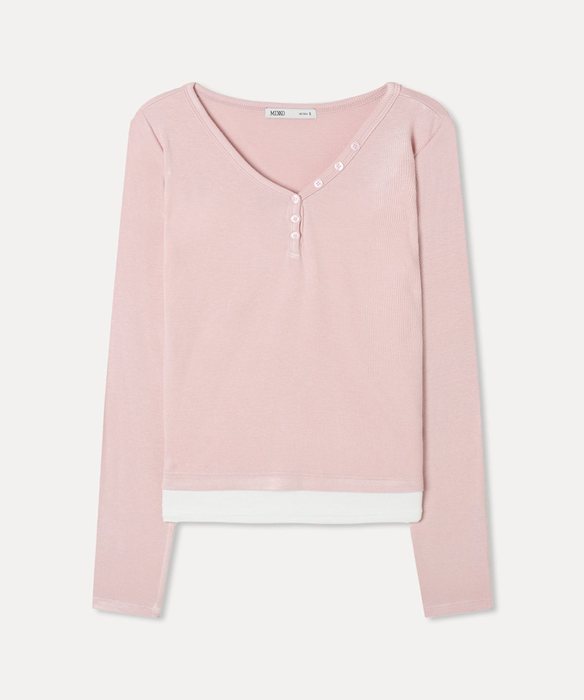 미쏘(MIXXO) 버튼업 레이어드 티셔츠_MIWLWG418A