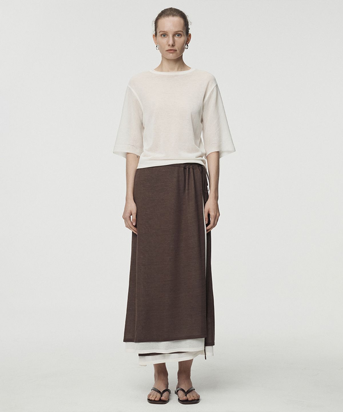 우마뭉(UMARMUNG) Fine Cotton Half Sleeve Pullover_Ivory