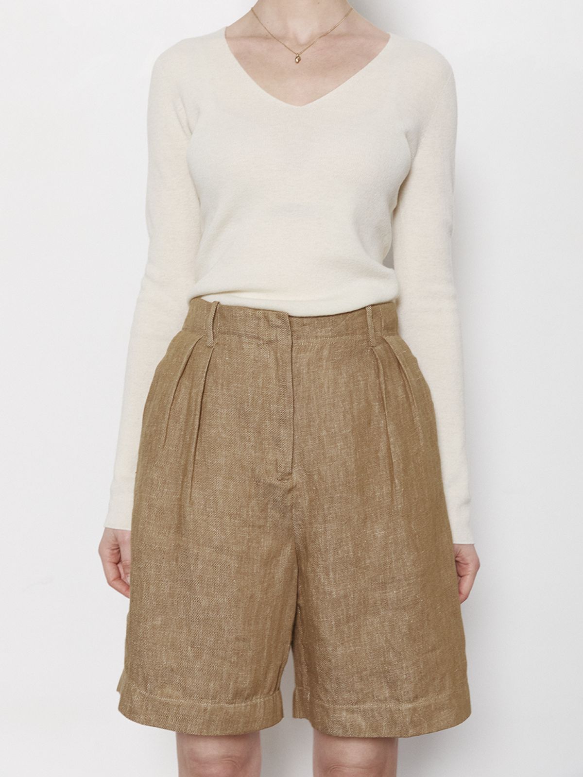 레이허(RAYHER) SAND LINEN TAILORED PANTS