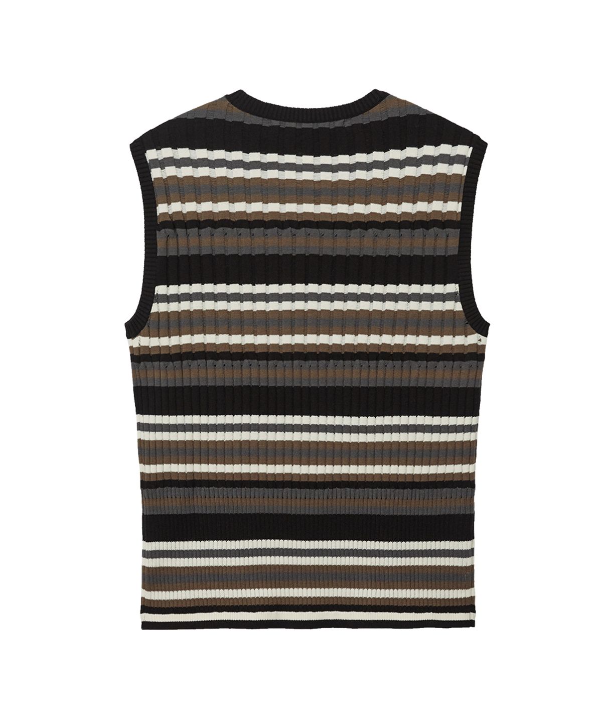 앤더슨벨(ADSB ANDERSSON BELL) CONTRAST RIB SLEEVELESS atb1534m(BLACK/GREY/BROWN)